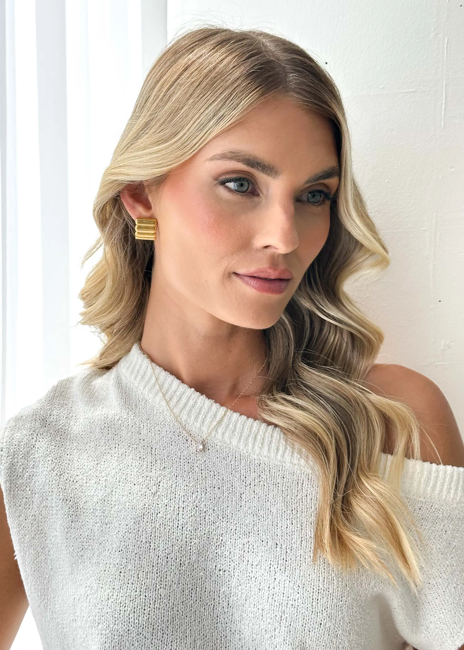 Yoko Earrings - Gold sold by Gingham & Heels product image thumbnail 5