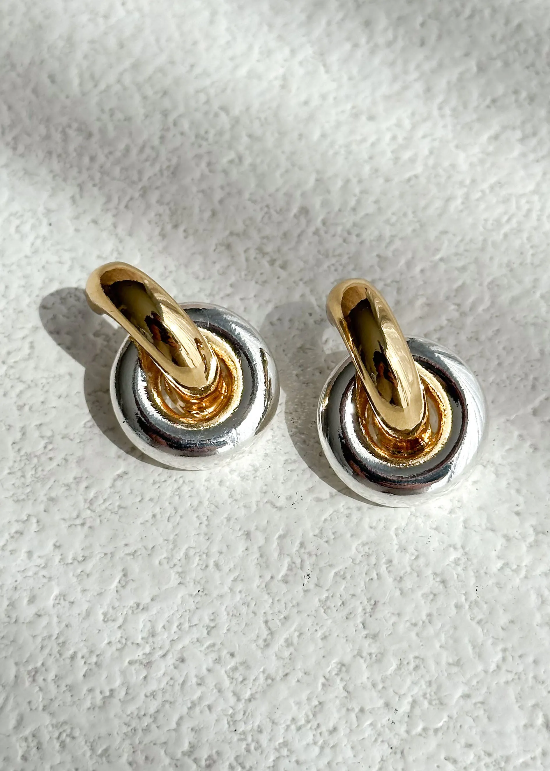 Aria Two-Tone Earrings - Gold sold by Gingham & Heels product image thumbnail 4