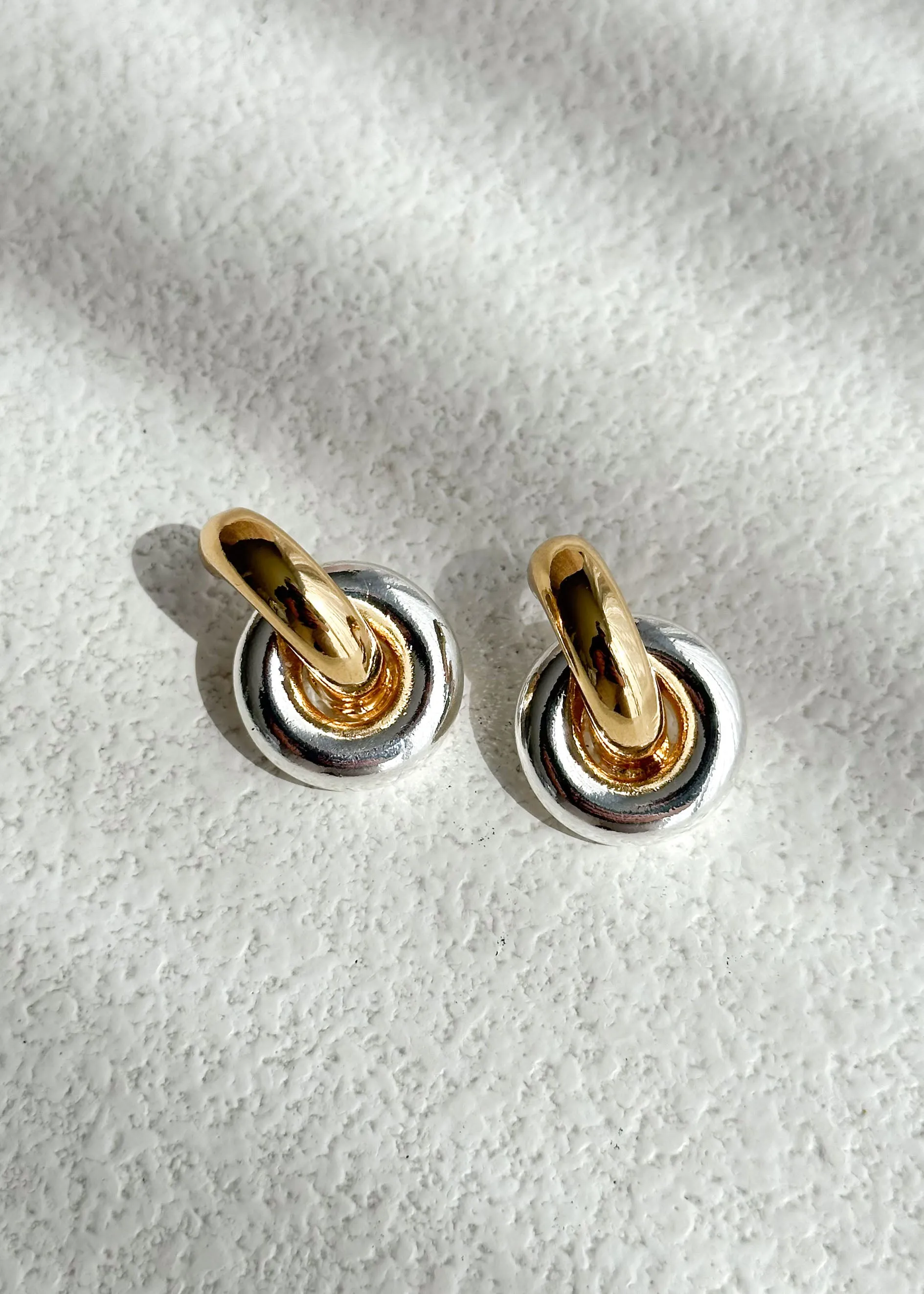 Aria Two-Tone Earrings - Gold sold by Gingham & Heels product image thumbnail 2