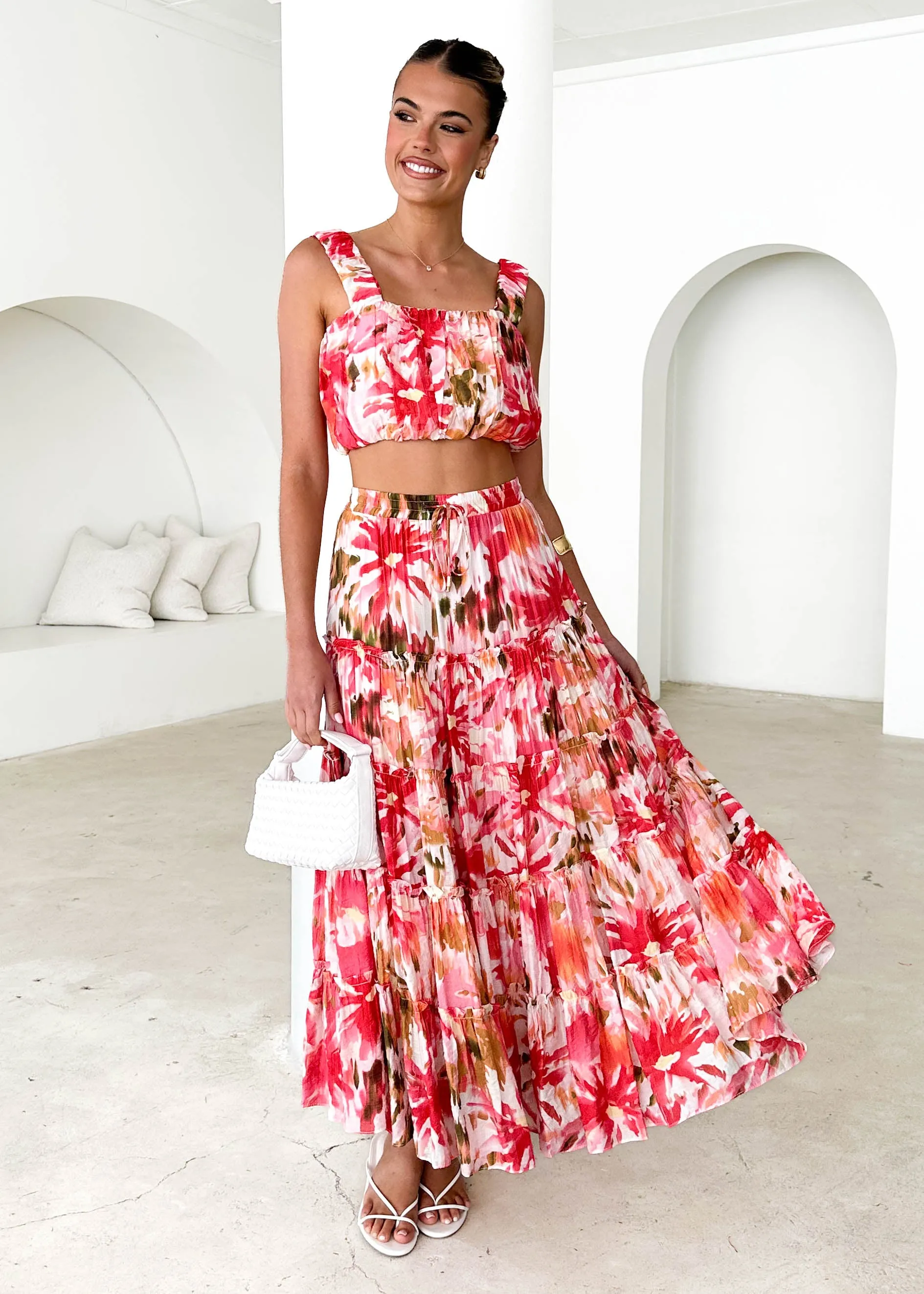 Zephyr Maxi Skirt - Magenta Abstract sold by Gingham & Heels product image thumbnail 2