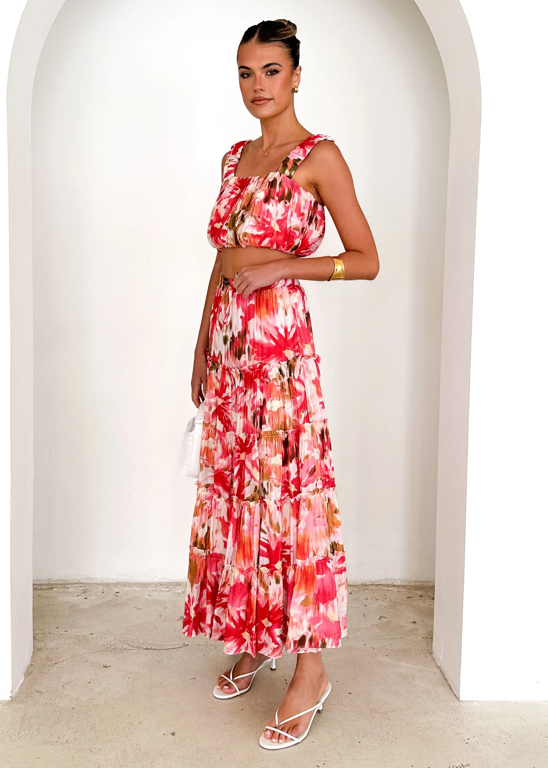 Zephyr Maxi Skirt - Magenta Abstract sold by Gingham & Heels product image thumbnail 3