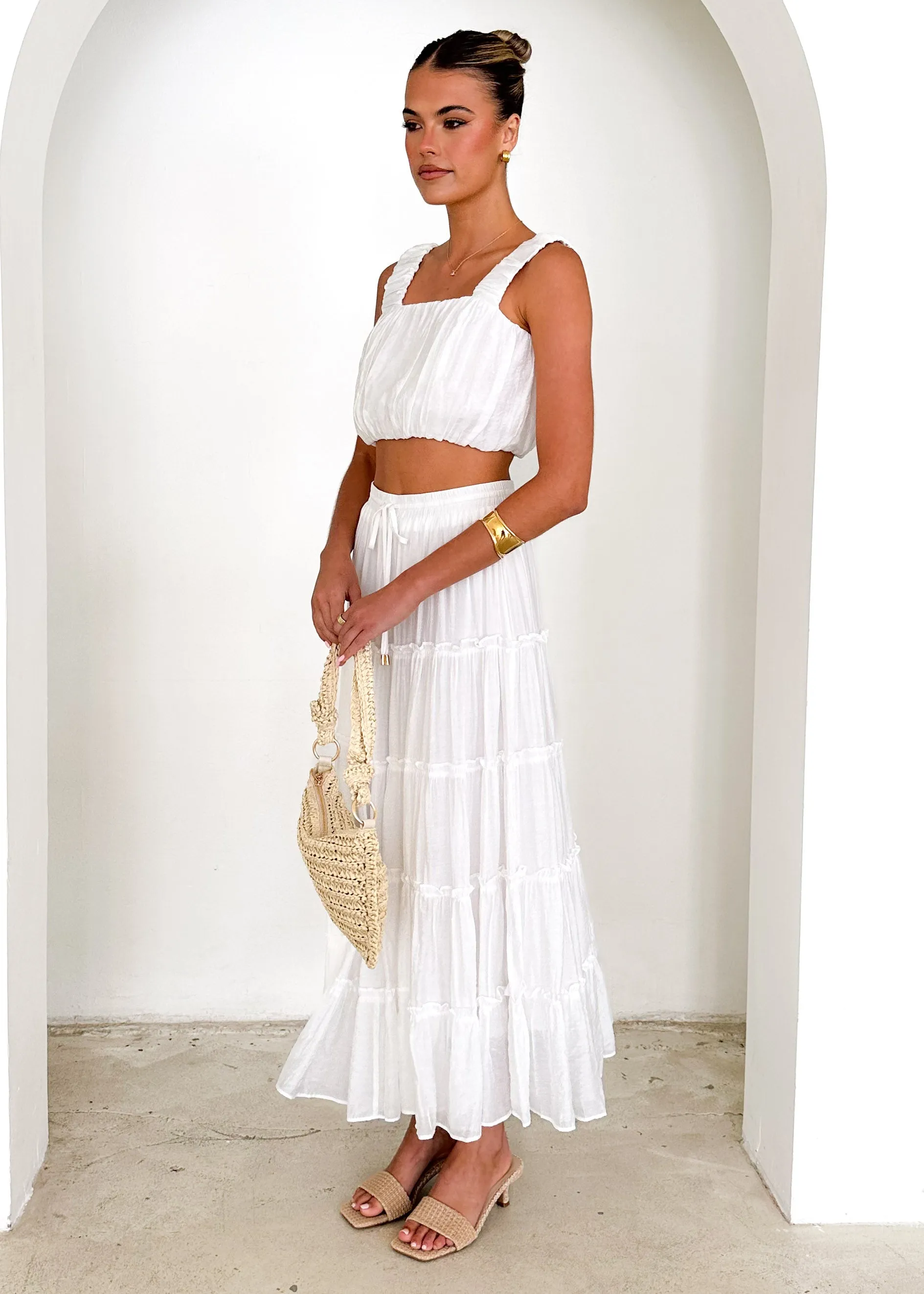 Zephyr Maxi Skirt - Off White sold by Gingham & Heels product image thumbnail 4