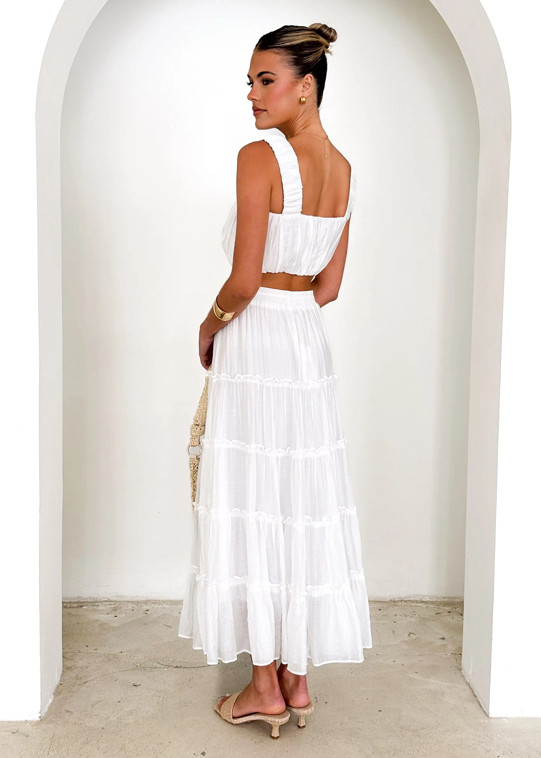 Zephyr Maxi Skirt - Off White sold by Gingham & Heels product image thumbnail 5