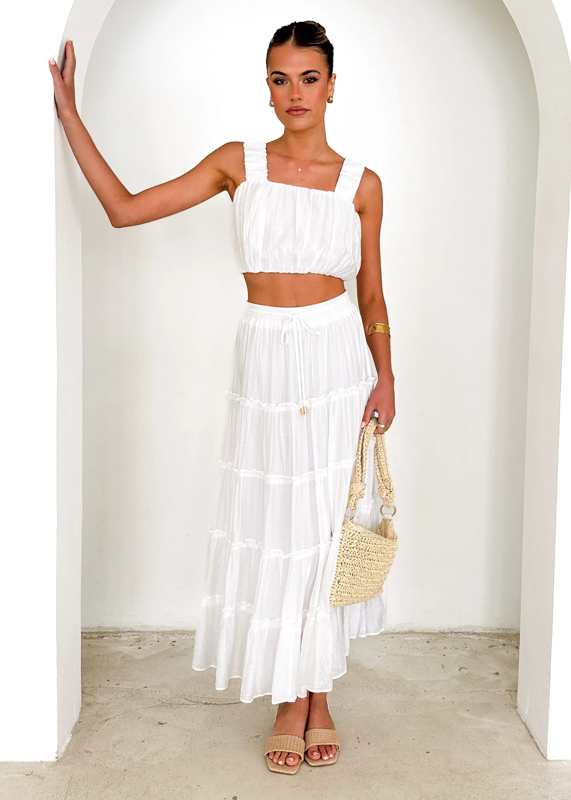 Zephyr Maxi Skirt - Off White sold by Gingham & Heels product image thumbnail 3