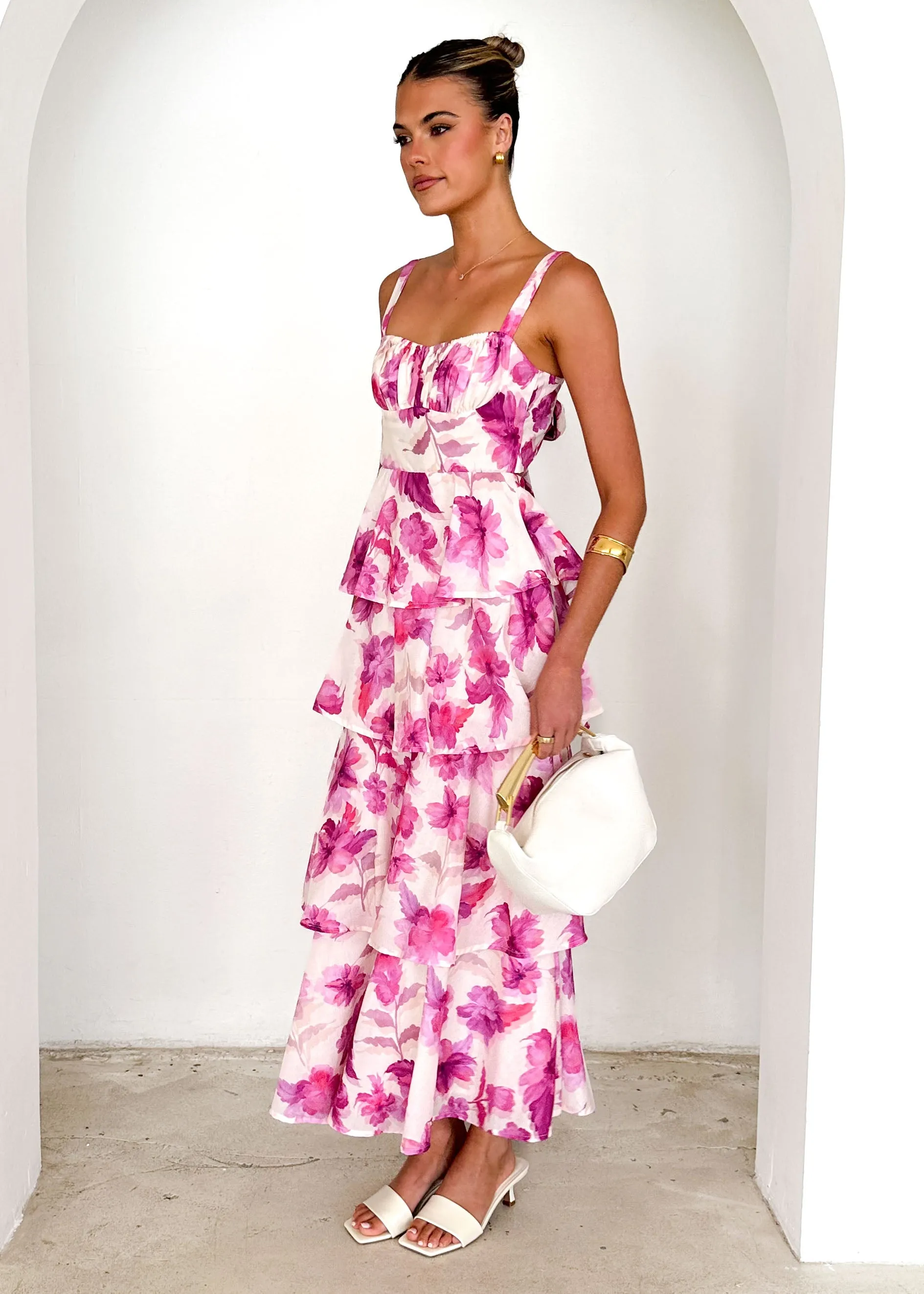 Renee Maxi Dress - Pink Flowers sold by Gingham & Heels product image thumbnail 4