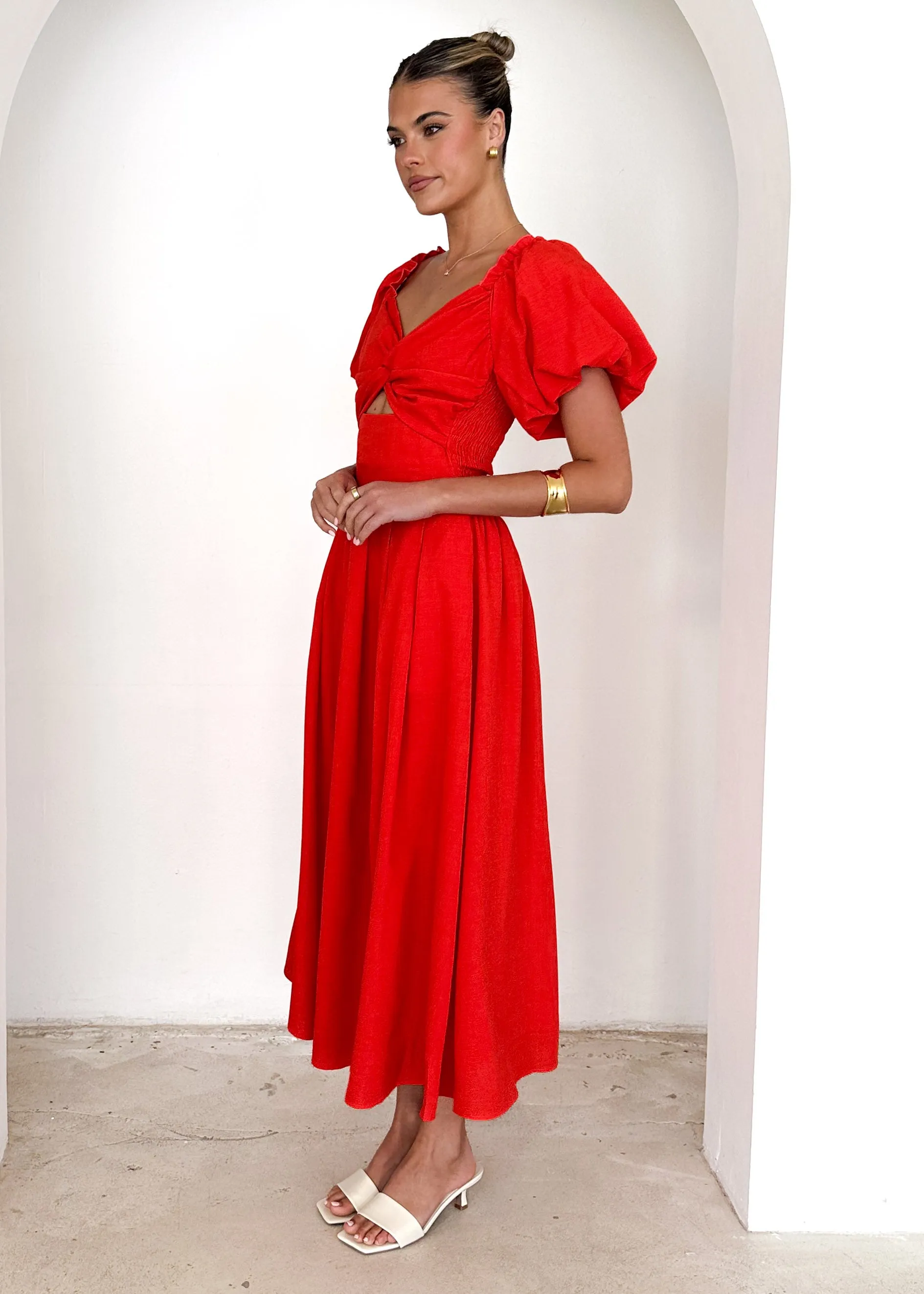 Davona Midi Dress - Red sold by Gingham & Heels product image thumbnail 4