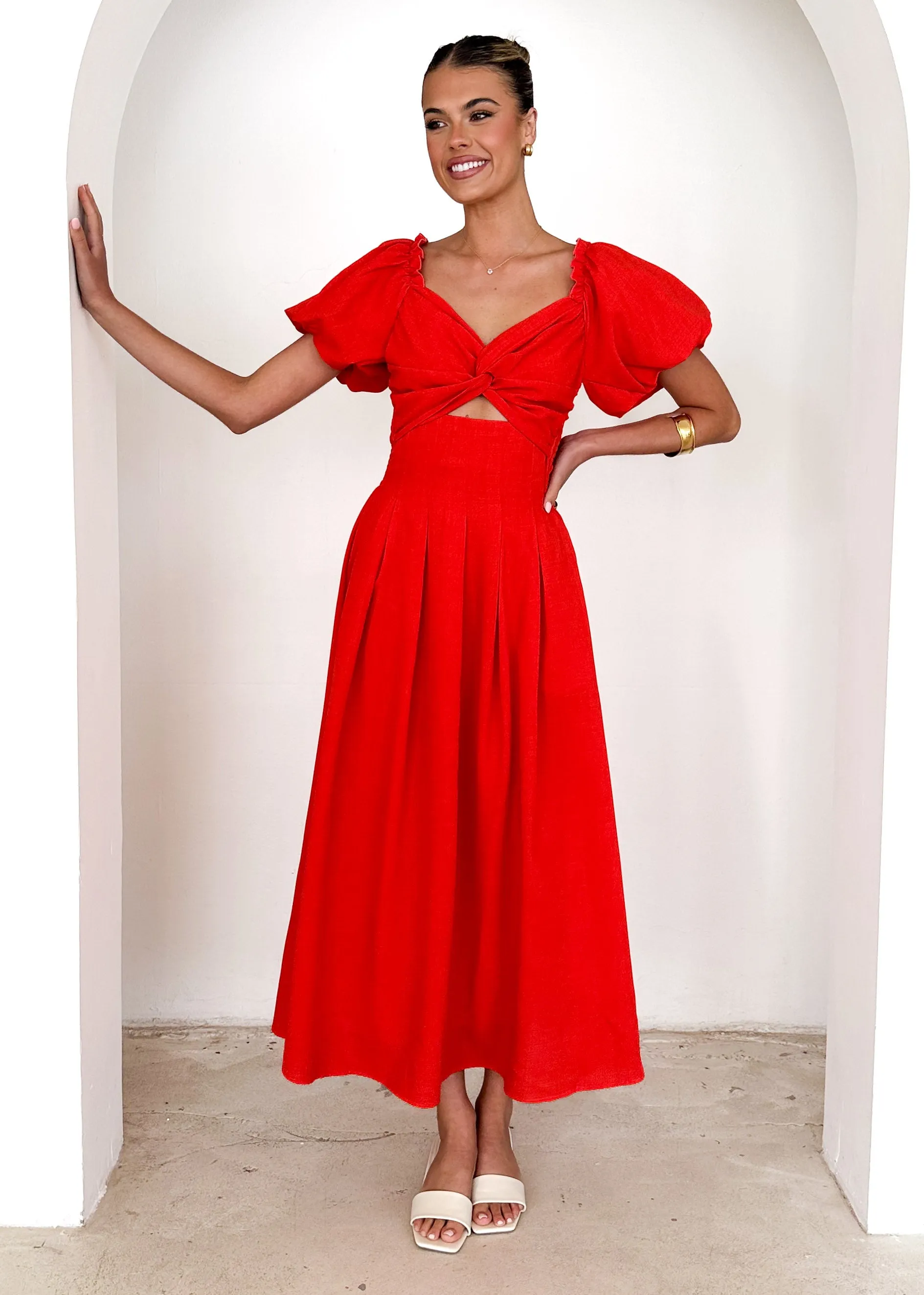 Davona Midi Dress - Red sold by Gingham & Heels product image thumbnail 3