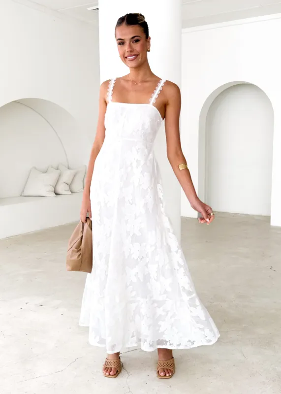 Tarnay Maxi Dress - White Lace sold by Gingham & Heels