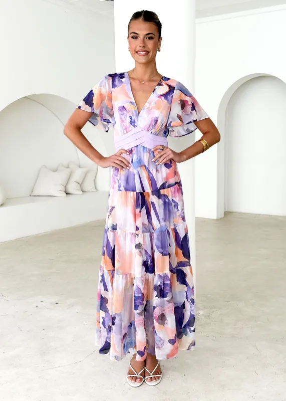 Gracelands Maxi Dress - Lilac Garden sold by Gingham & Heels