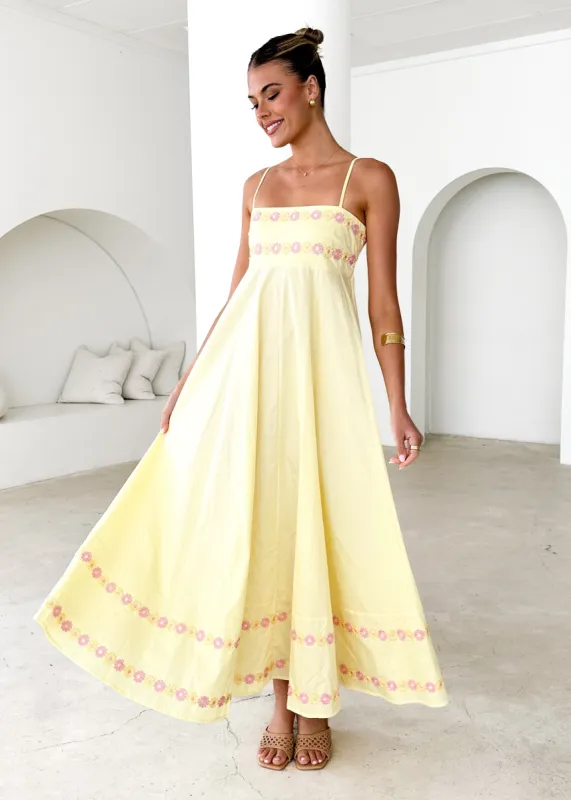 Hestia Maxi Dress - Lemon sold by Gingham & Heels