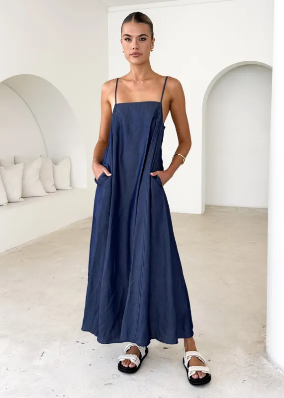 Sascha Maxi Dress - Indigo sold by Gingham & Heels