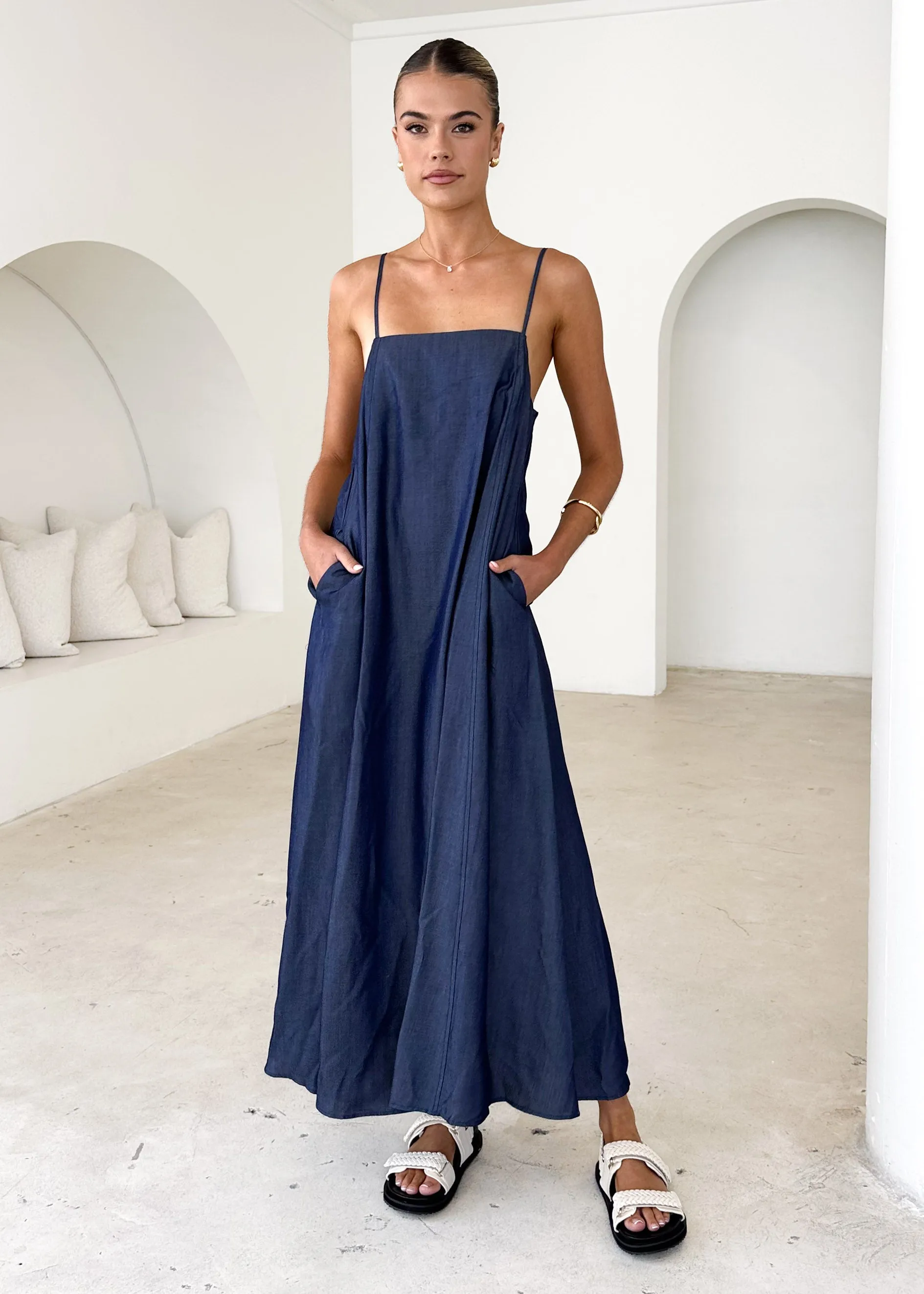 Sascha Maxi Dress - Indigo sold by Gingham & Heels