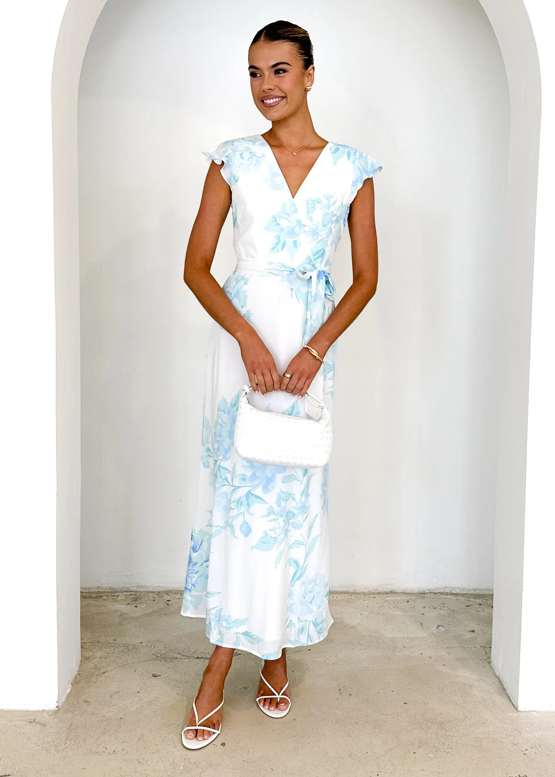 Graceless Midi Dress - Blue Floral sold by Gingham & Heels product image thumbnail 3