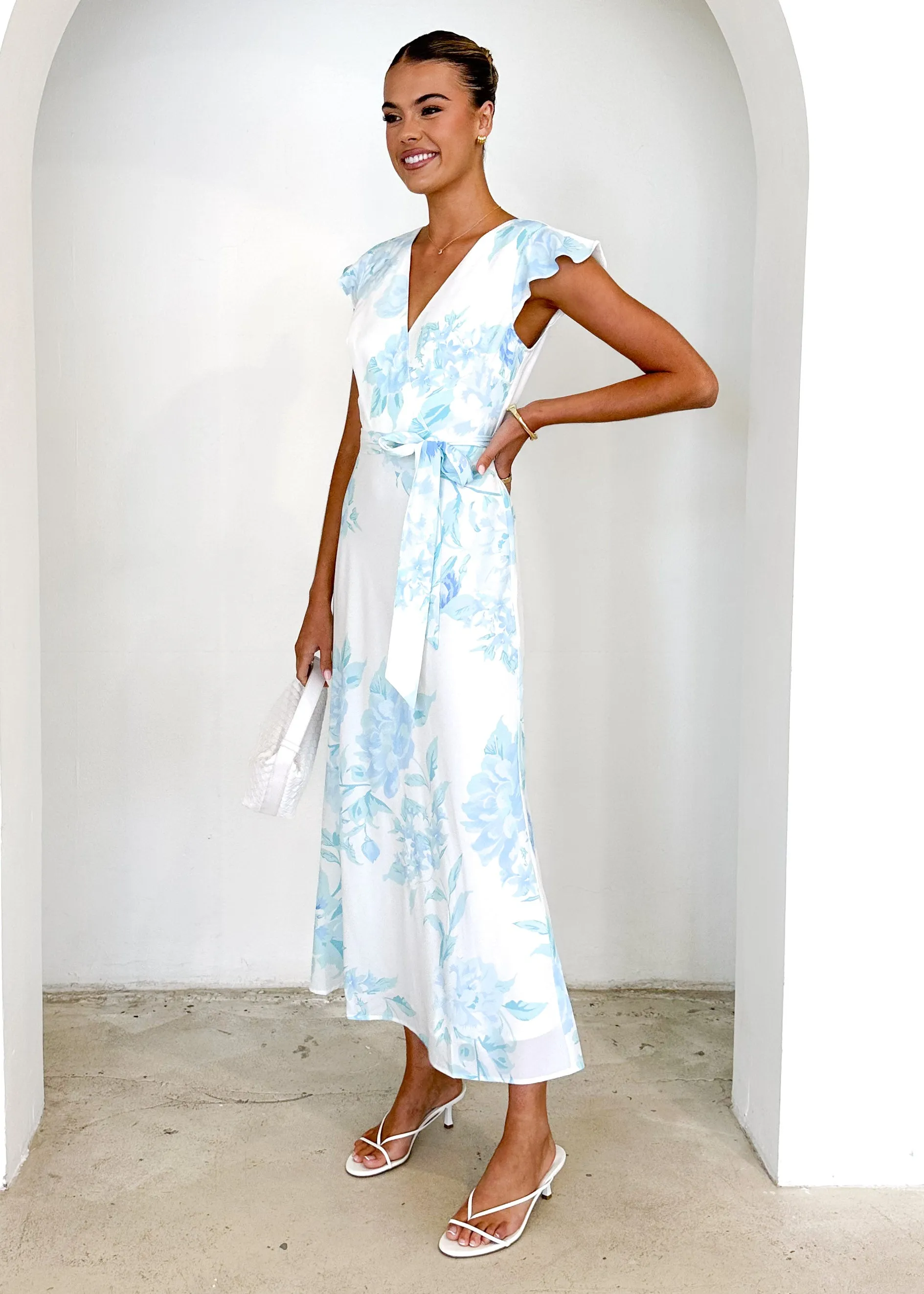 Graceless Midi Dress - Blue Floral sold by Gingham & Heels product image thumbnail 4