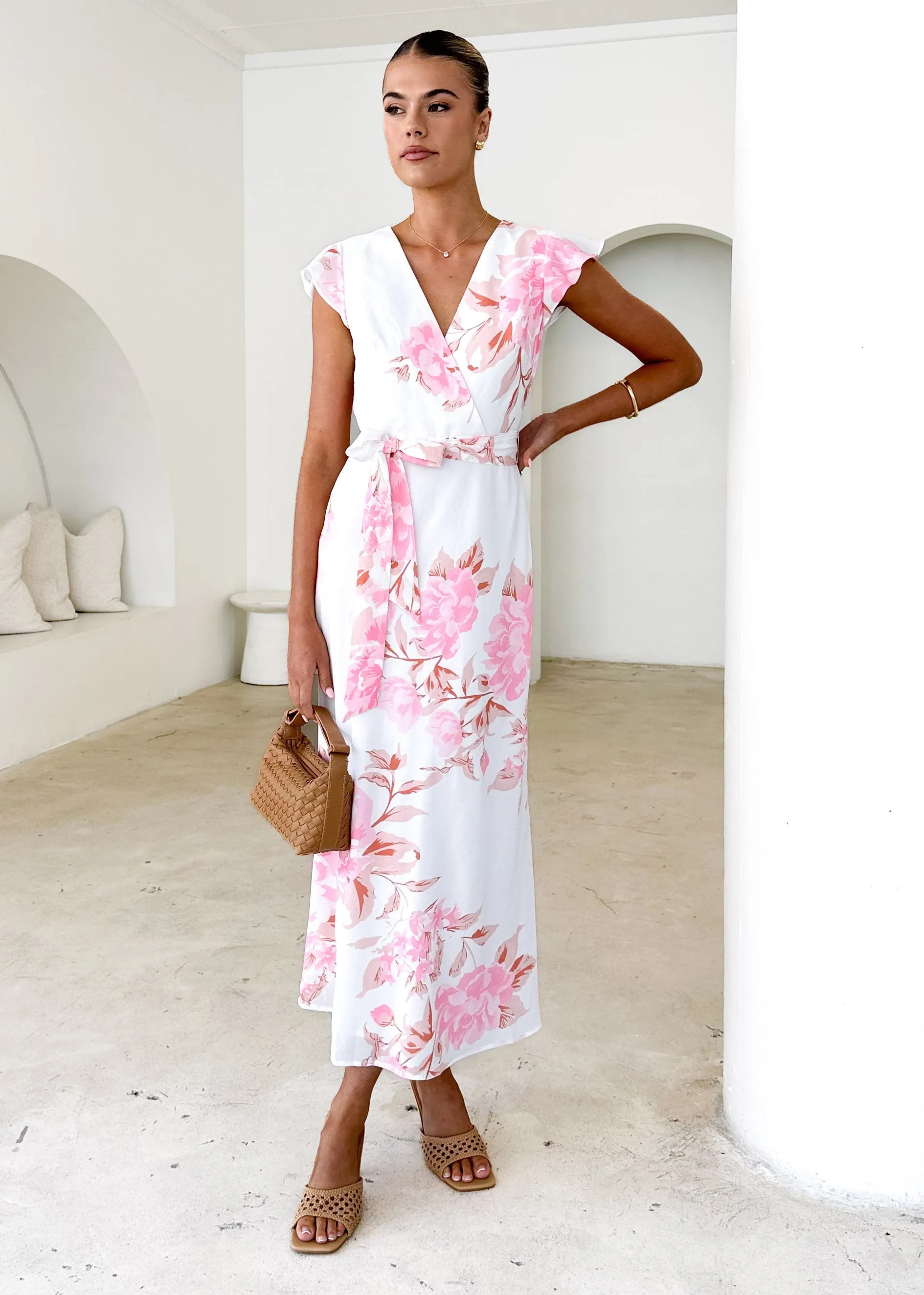 Graceless Midi Dress - Pink Floral sold by Gingham & Heels