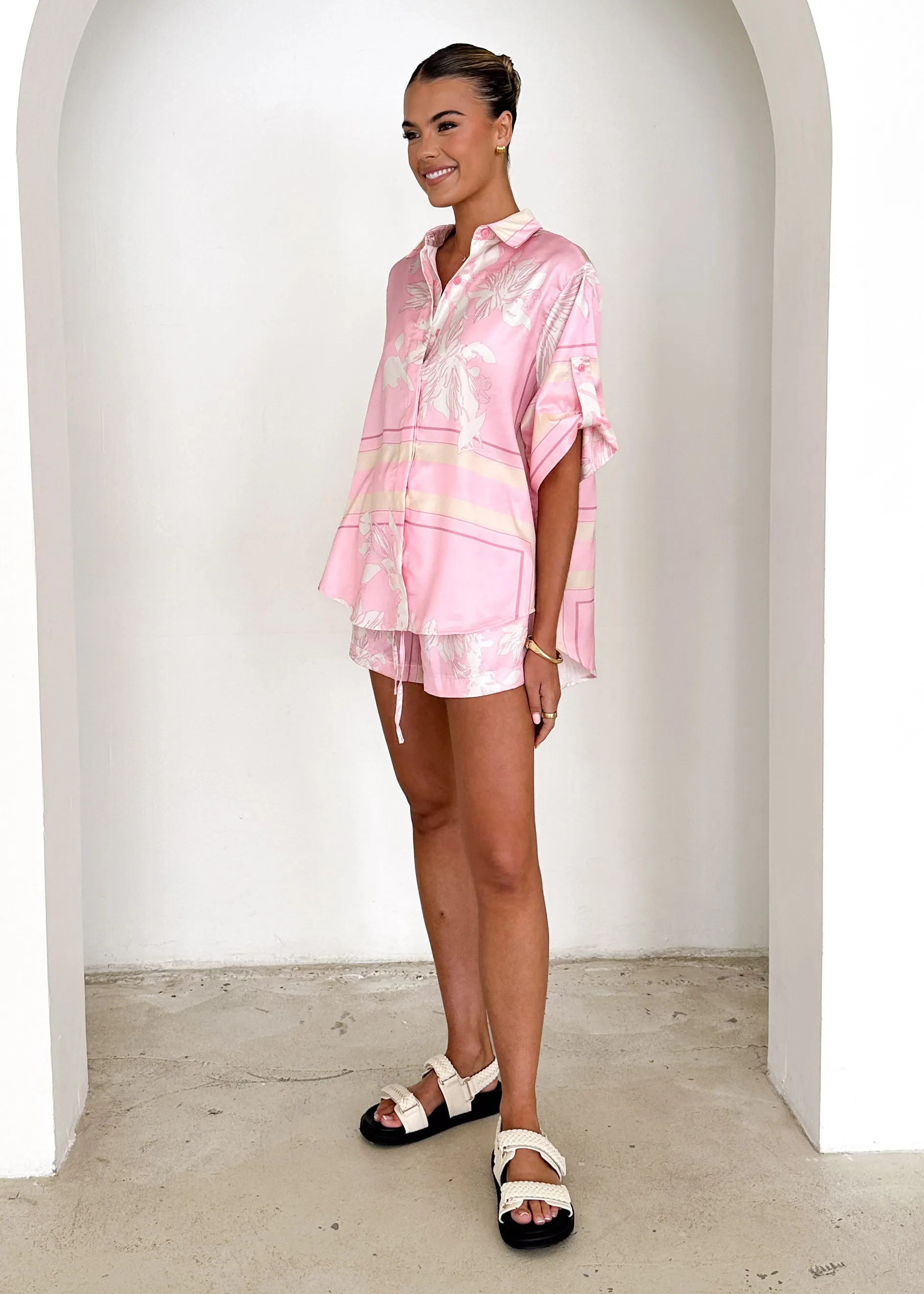 Kaycie Shorts - Pink Flowers sold by Gingham & Heels product image thumbnail 5