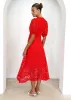 Jahra Lace Midi Dress - Red sold by Gingham & Heels