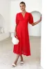 Jahra Lace Midi Dress - Red sold by Gingham & Heels