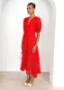 Jahra Lace Midi Dress - Red sold by Gingham & Heels