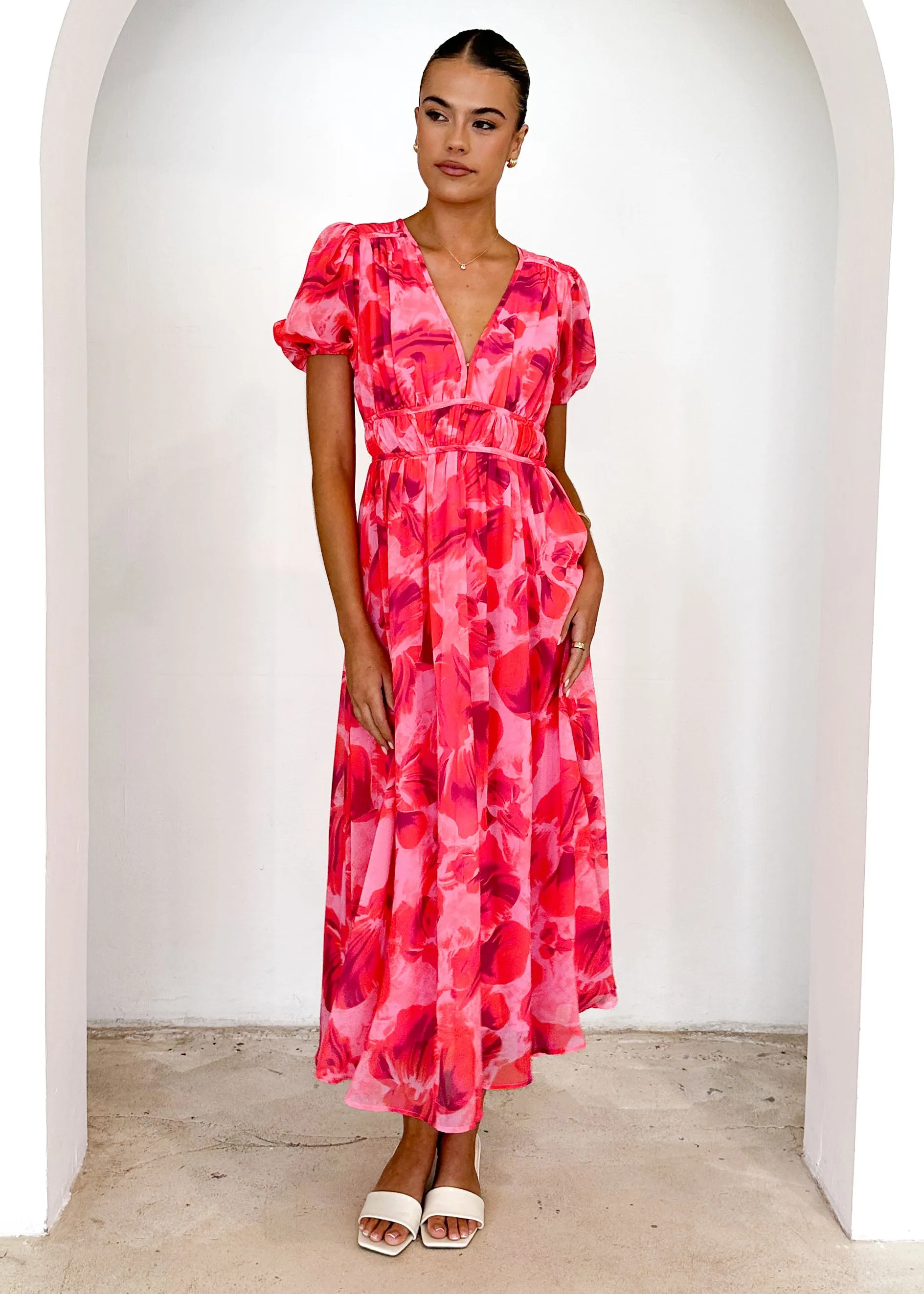 Wynne Maxi Dress - Magenta Floral sold by Gingham & Heels product image thumbnail 3