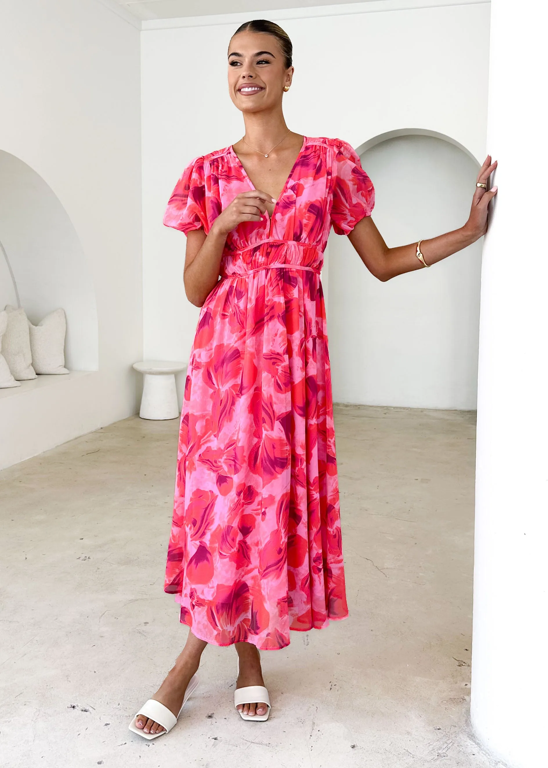 Wynne Maxi Dress - Magenta Floral sold by Gingham & Heels product image thumbnail 2