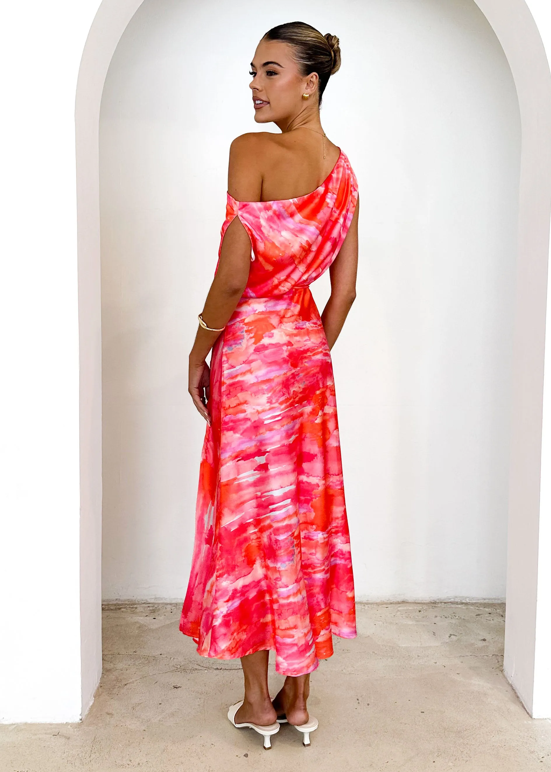 Vivian One Shoulder Maxi Dress - Pink Splash sold by Gingham & Heels product image thumbnail 5