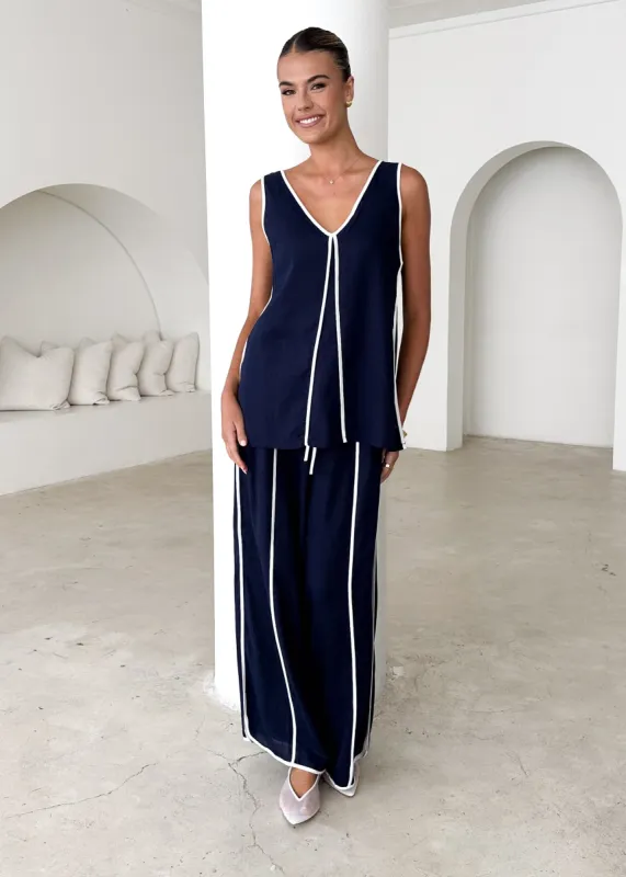 Kennedy Pants - Navy sold by Gingham & Heels
