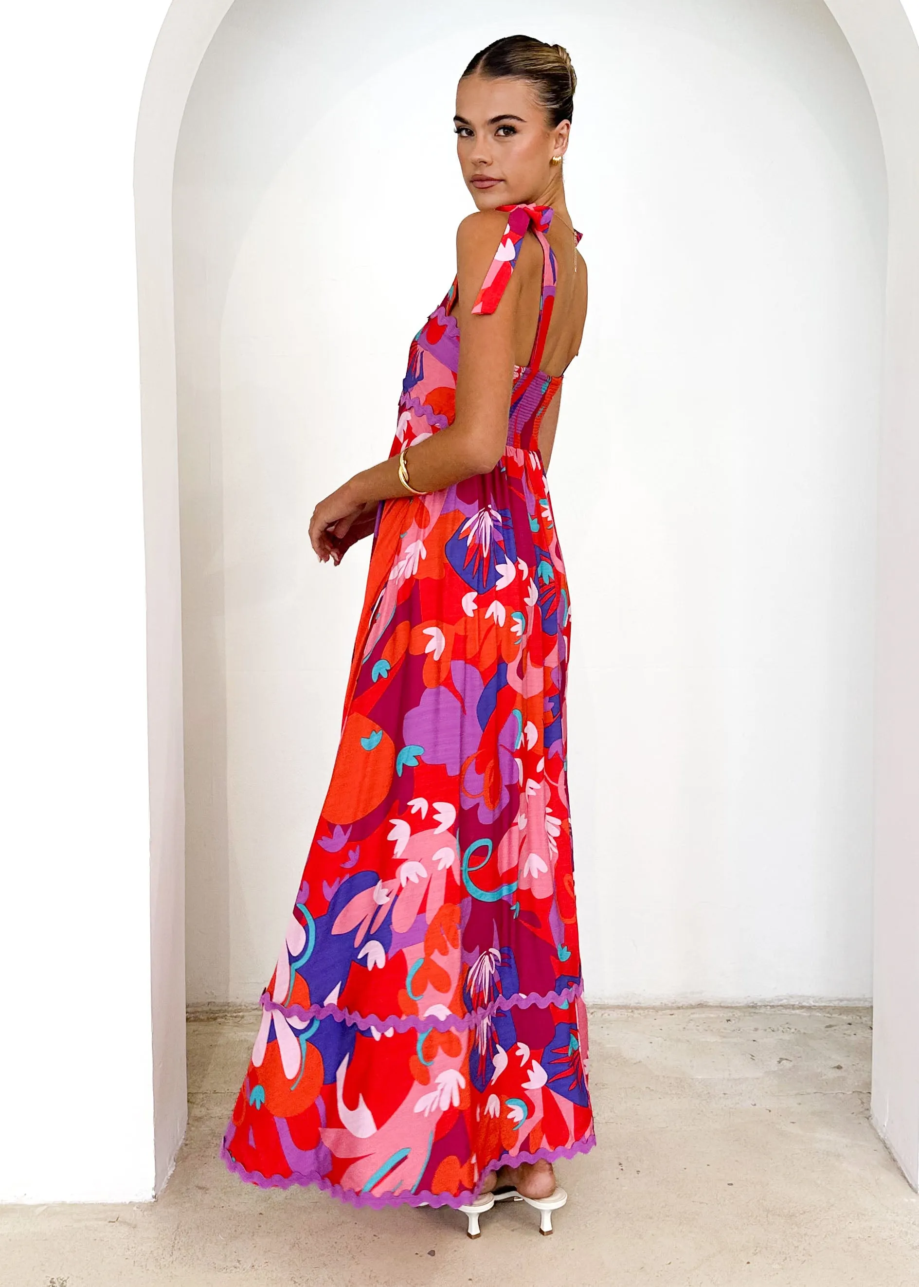 Riri Maxi Dress - Strawberry Abstract sold by Gingham & Heels product image thumbnail 5