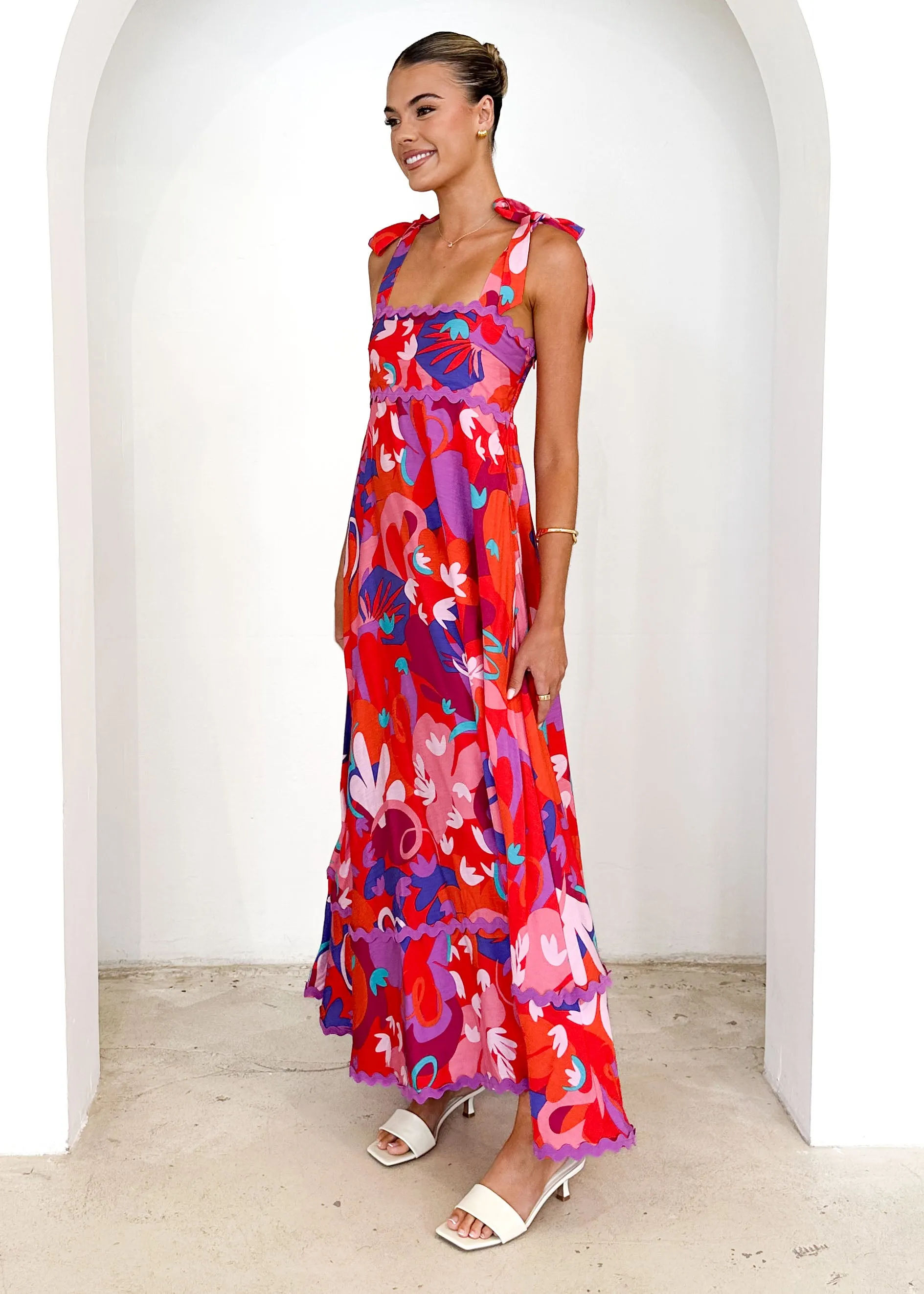 Riri Maxi Dress - Strawberry Abstract sold by Gingham & Heels product image thumbnail 4