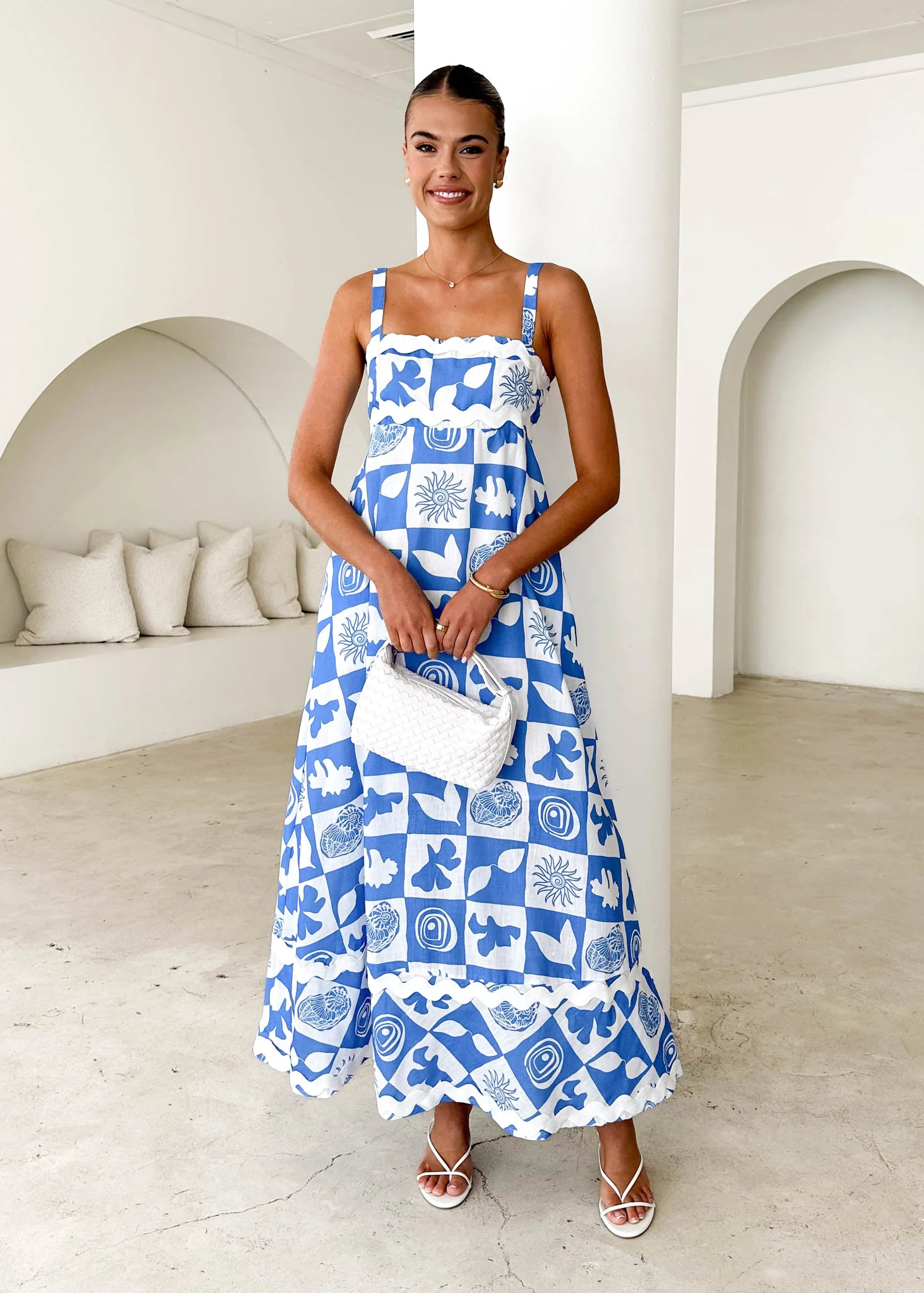 Breezy Maxi Dress - Blue Abstract sold by Gingham & Heels product image thumbnail 2