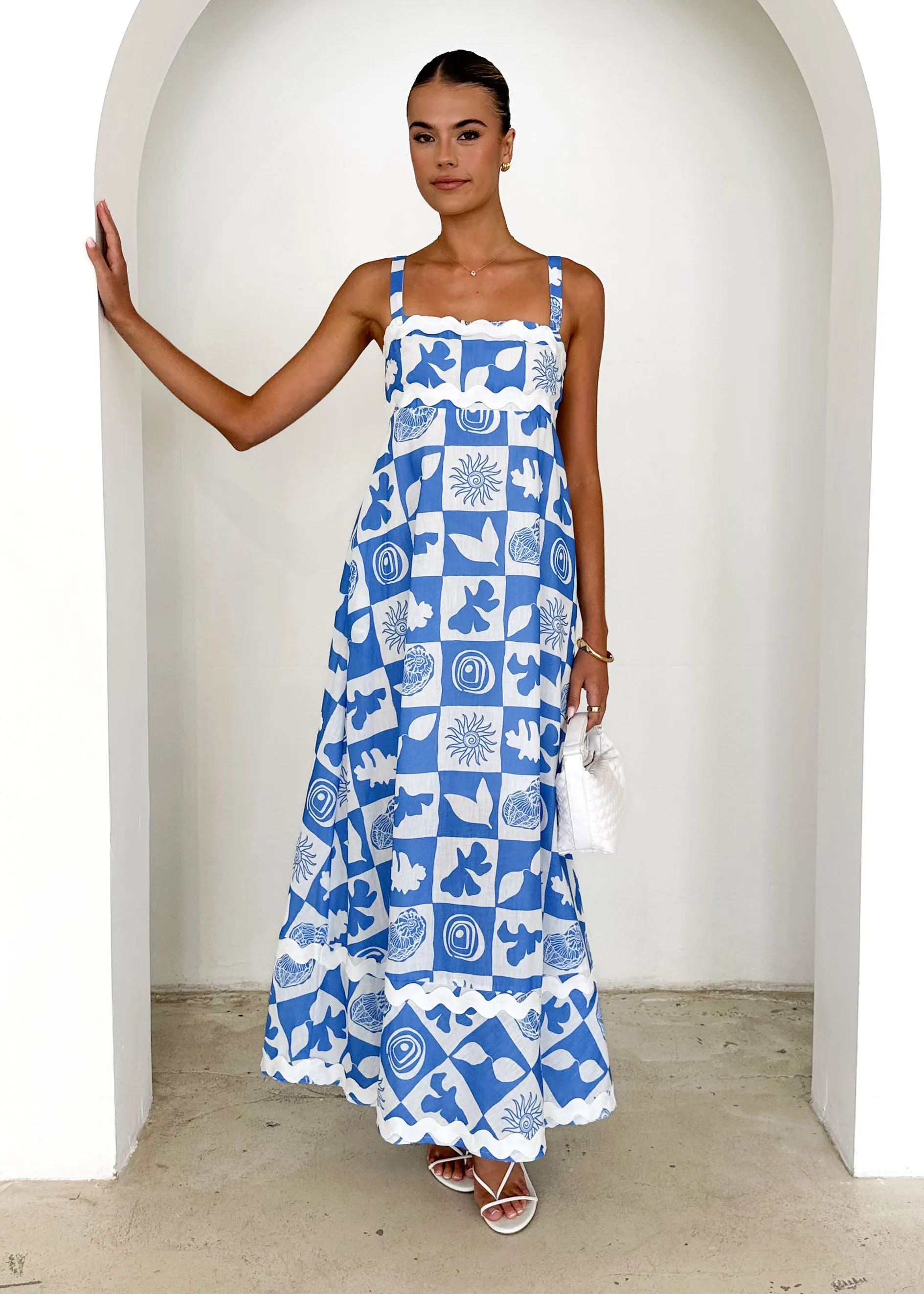 Breezy Maxi Dress - Blue Abstract sold by Gingham & Heels product image thumbnail 3
