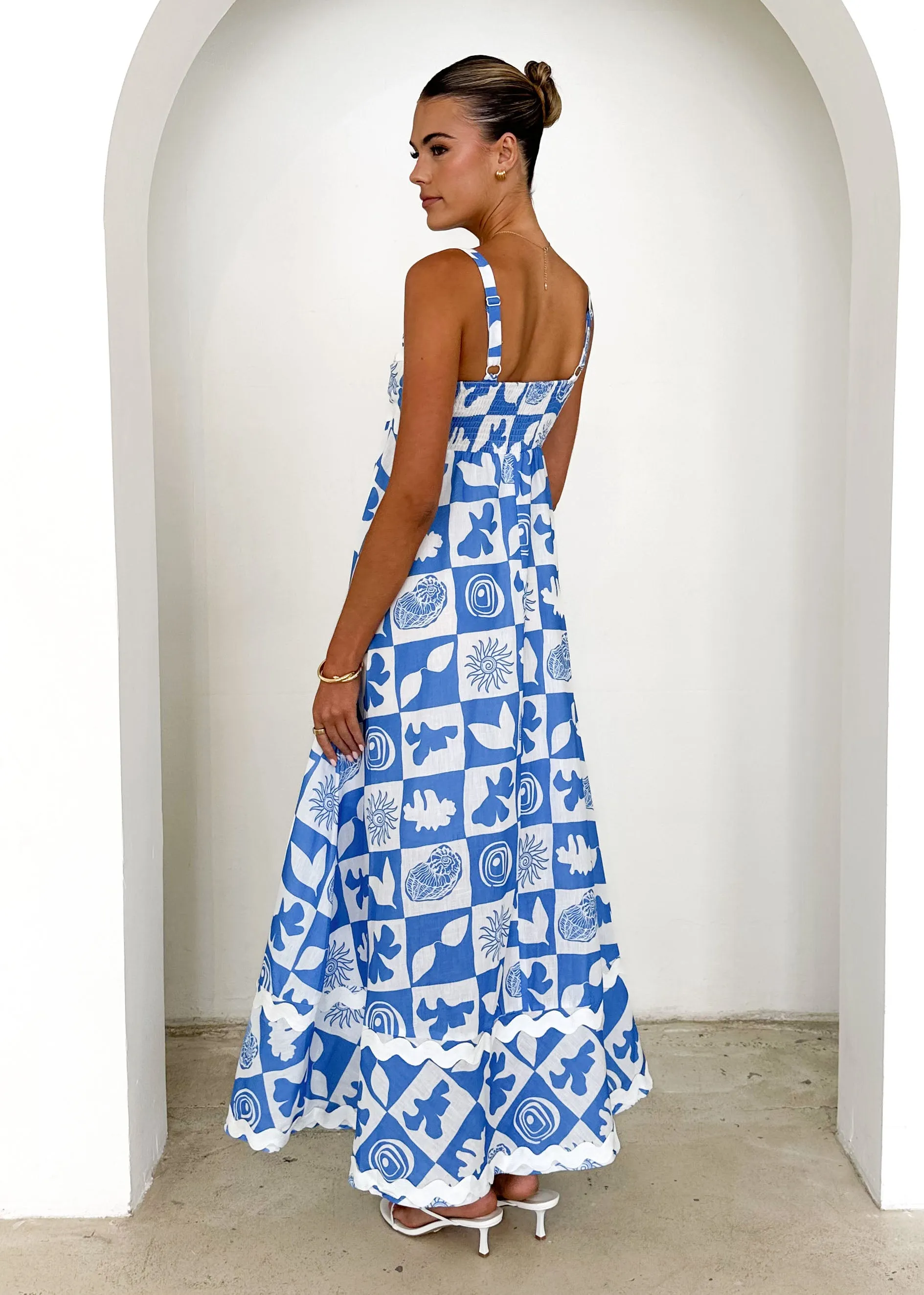 Breezy Maxi Dress - Blue Abstract sold by Gingham & Heels product image thumbnail 5
