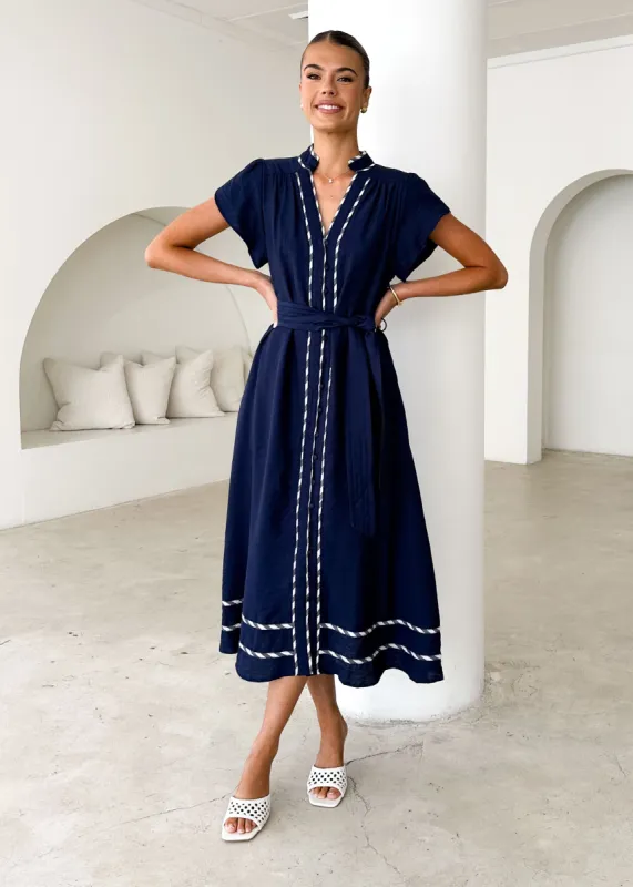 Sangria Maxi Dress - Navy sold by Gingham & Heels