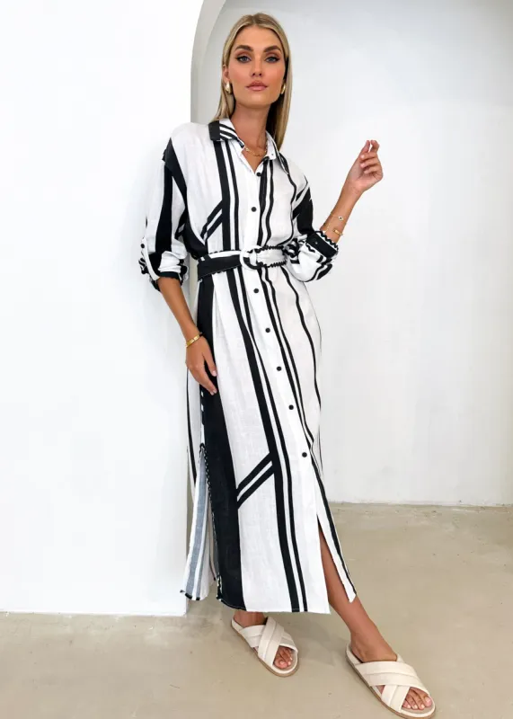 Krystla Midi Dress - Norway Stripe sold by Gingham & Heels