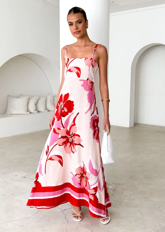 Maxine Maxi Dress - Red Rosabel sold by Gingham & Heels