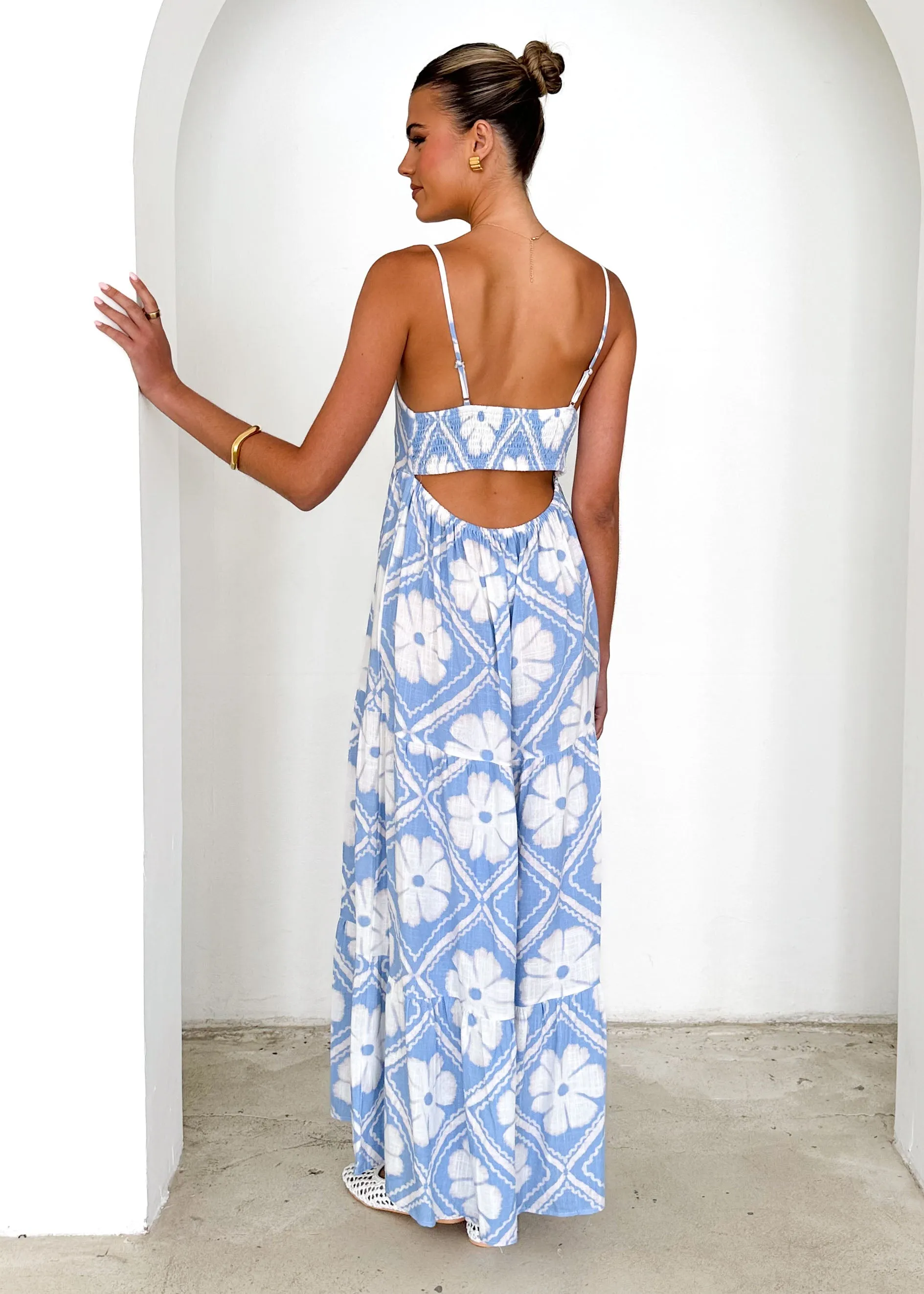 Noreen Maxi Dress - Blue Shibori sold by Gingham & Heels product image thumbnail 5