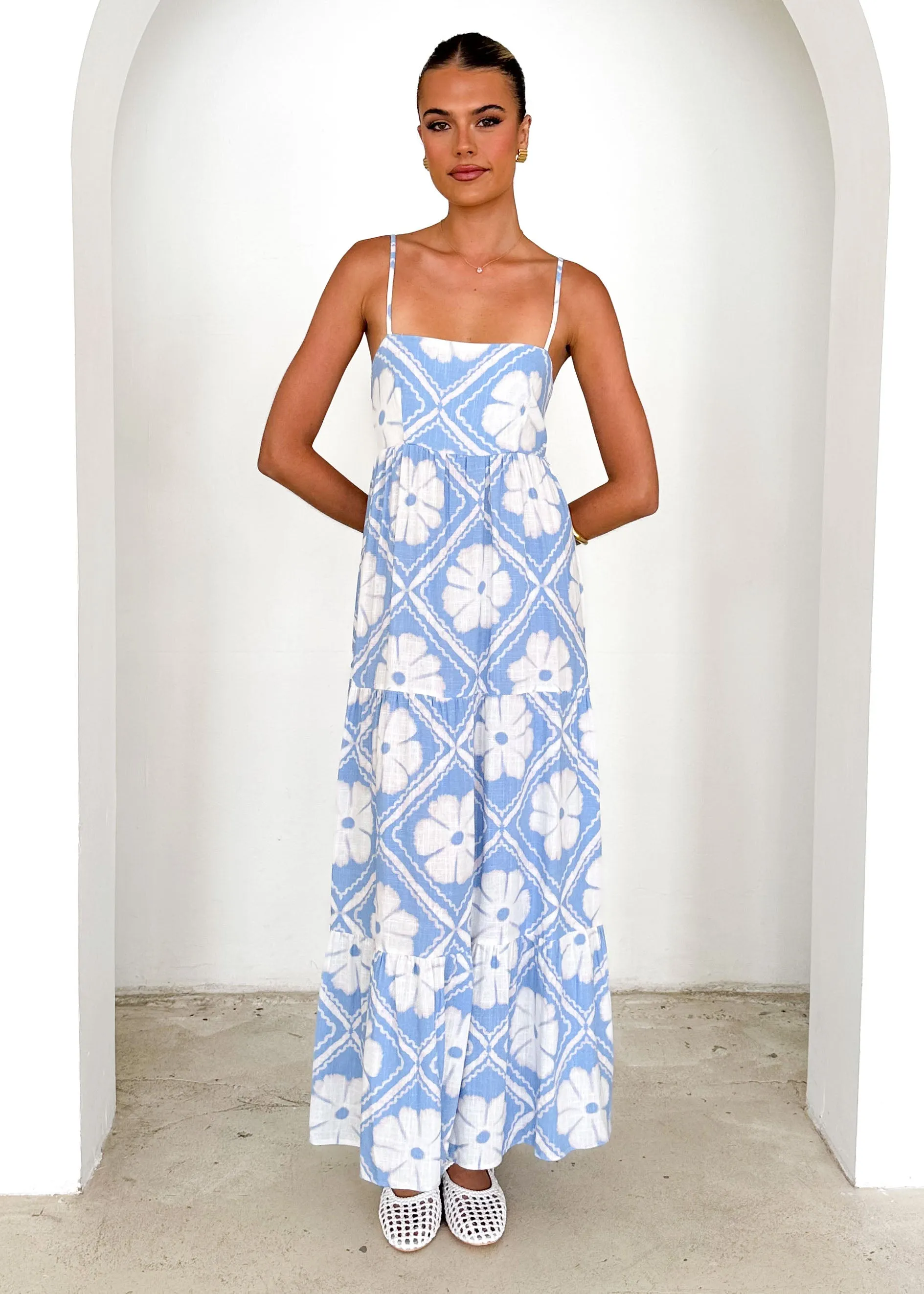 Noreen Maxi Dress - Blue Shibori sold by Gingham & Heels product image thumbnail 3