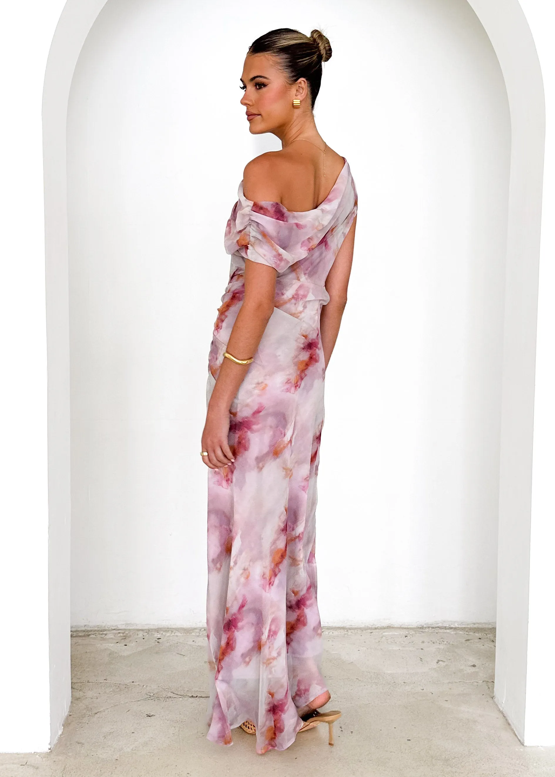 Flirtini One Shoulder Maxi Dress - Blush Splash sold by Gingham & Heels product image thumbnail 5