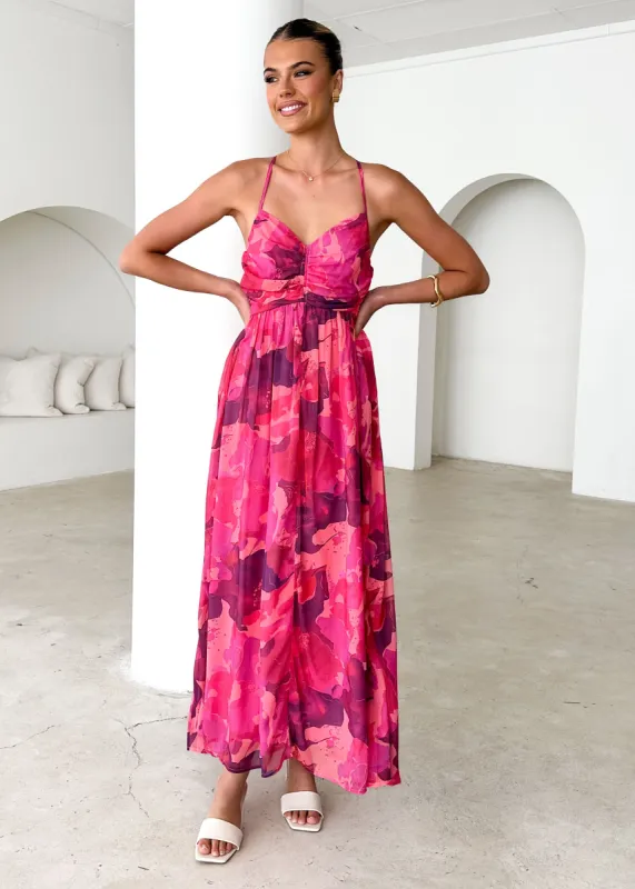 Tahitian Midi Dress - Magenta Rush sold by Gingham & Heels