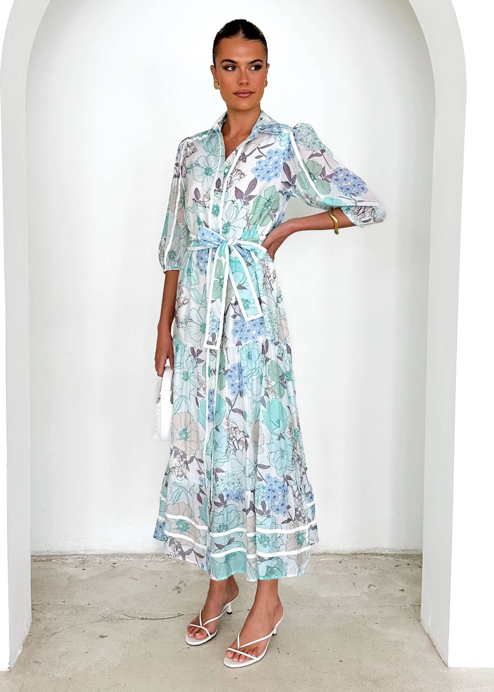 Chesire Maxi Dress - Blue Floral sold by Gingham & Heels product image thumbnail 4