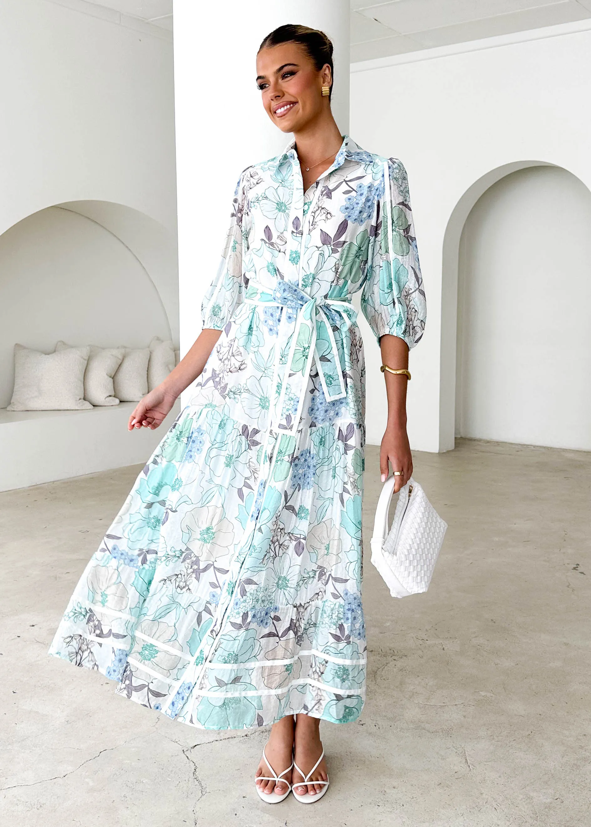 Chesire Maxi Dress - Blue Floral sold by Gingham & Heels product image thumbnail 2