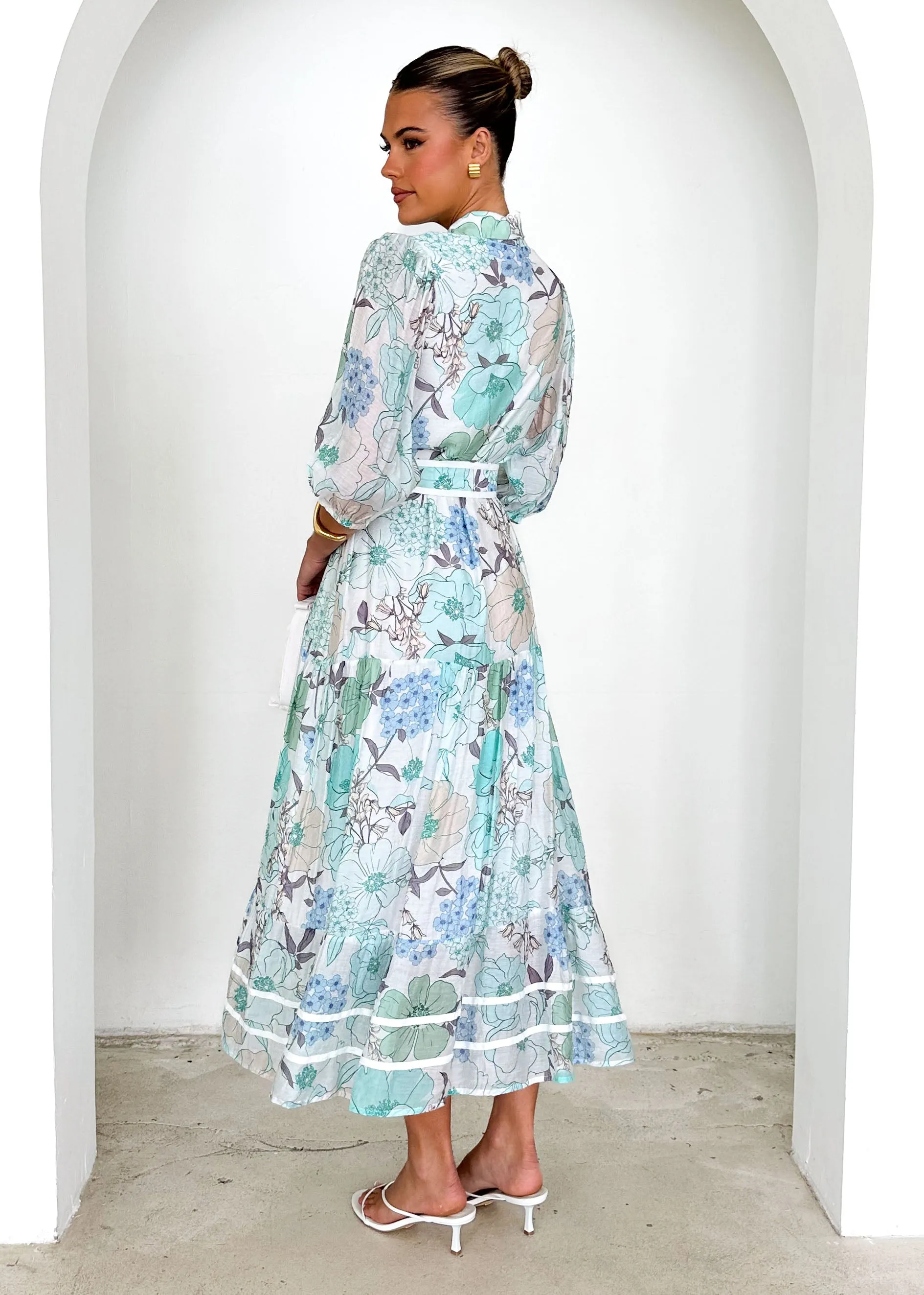 Chesire Maxi Dress - Blue Floral sold by Gingham & Heels product image thumbnail 5