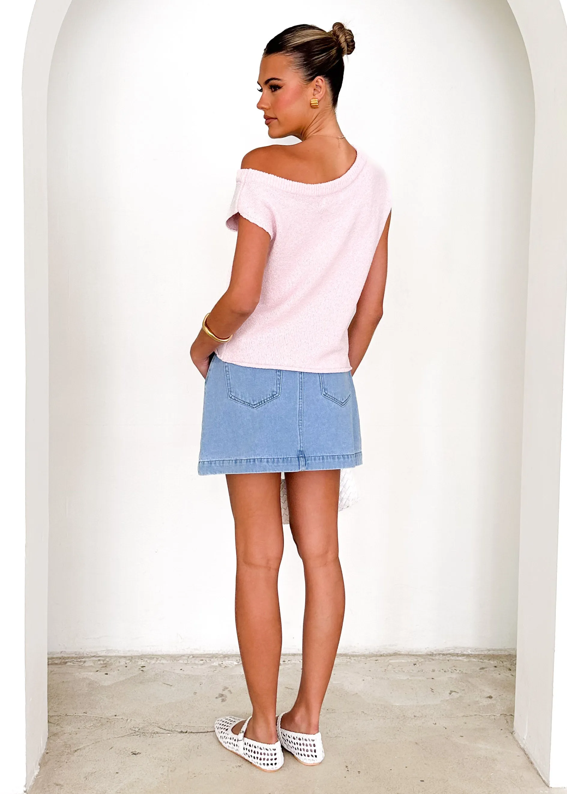 Taissa One Shoulder Knit Top - Blush sold by Gingham & Heels product image thumbnail 5