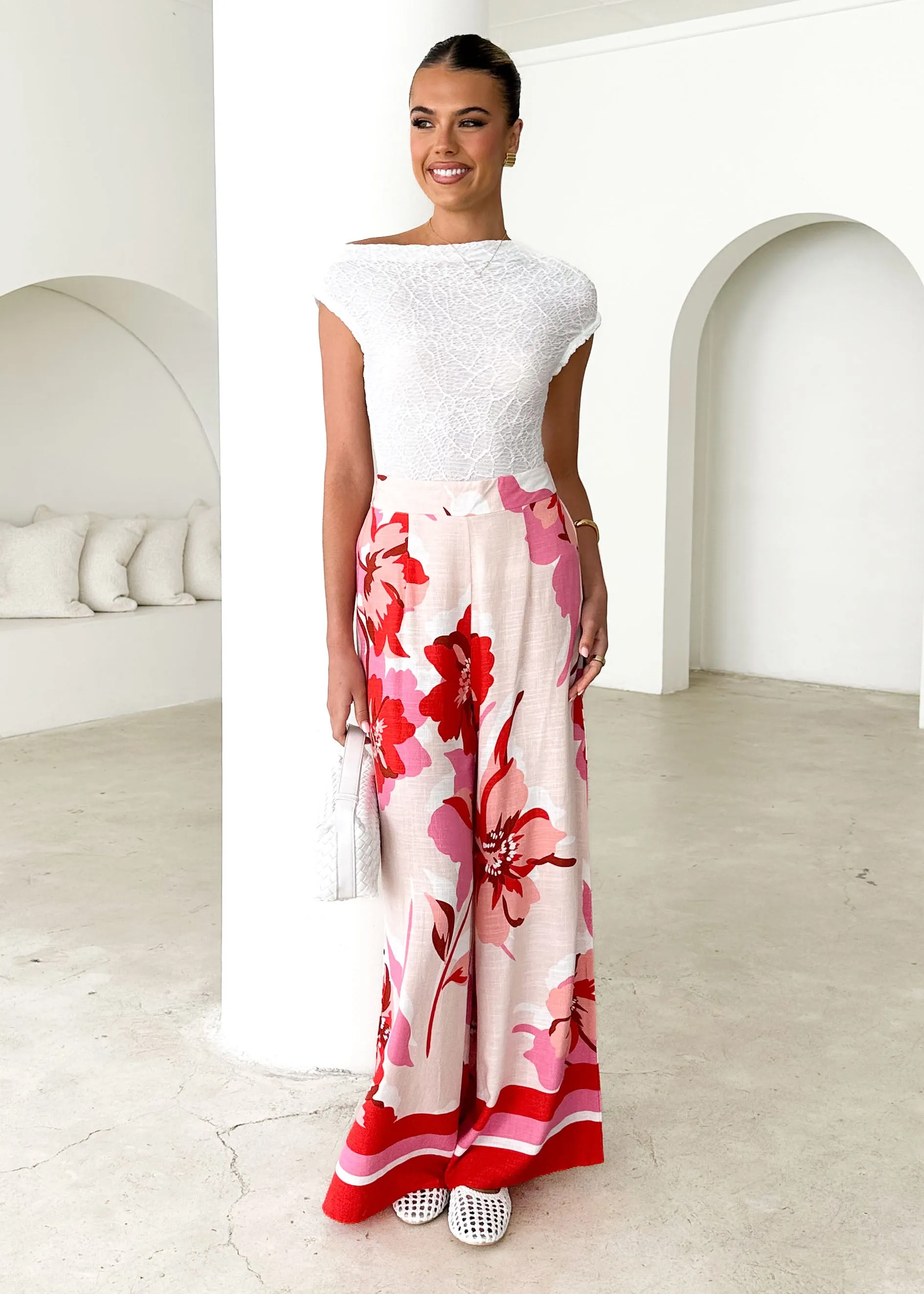 Kristen Pants - Red Rosabel sold by Gingham & Heels