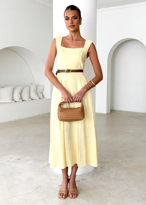 Lila Midi Dress - Lemon sold by Gingham & Heels
