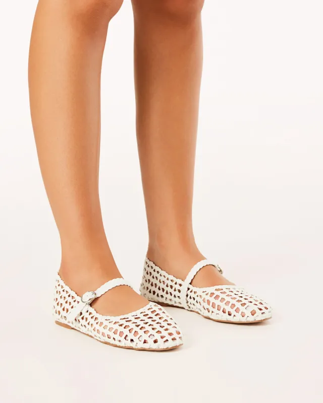 Gitta Flats - White sold by Gingham & Heels