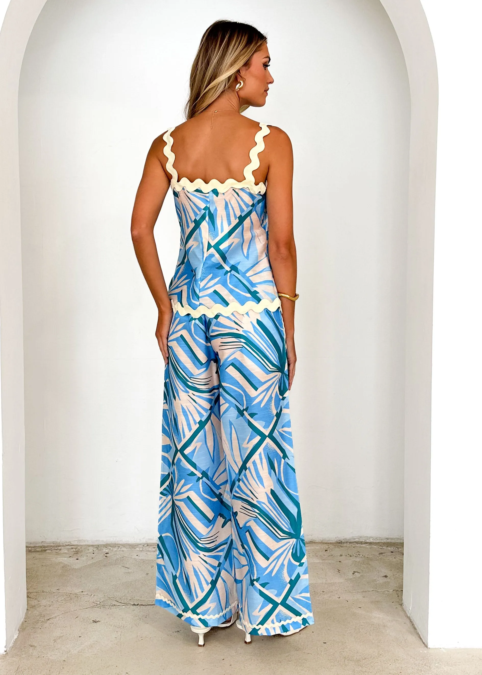 Coast Pants - Blue Abstract sold by Gingham & Heels product image thumbnail 5