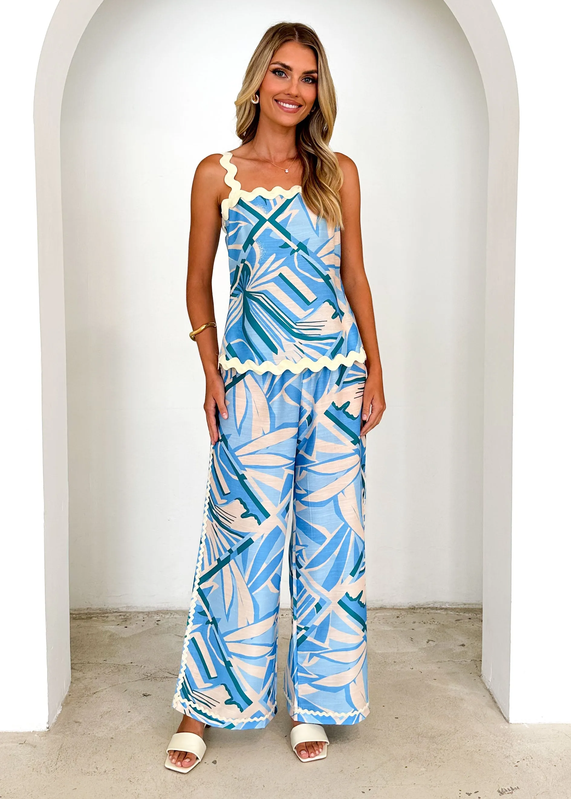 Coast Pants - Blue Abstract sold by Gingham & Heels product image thumbnail 3
