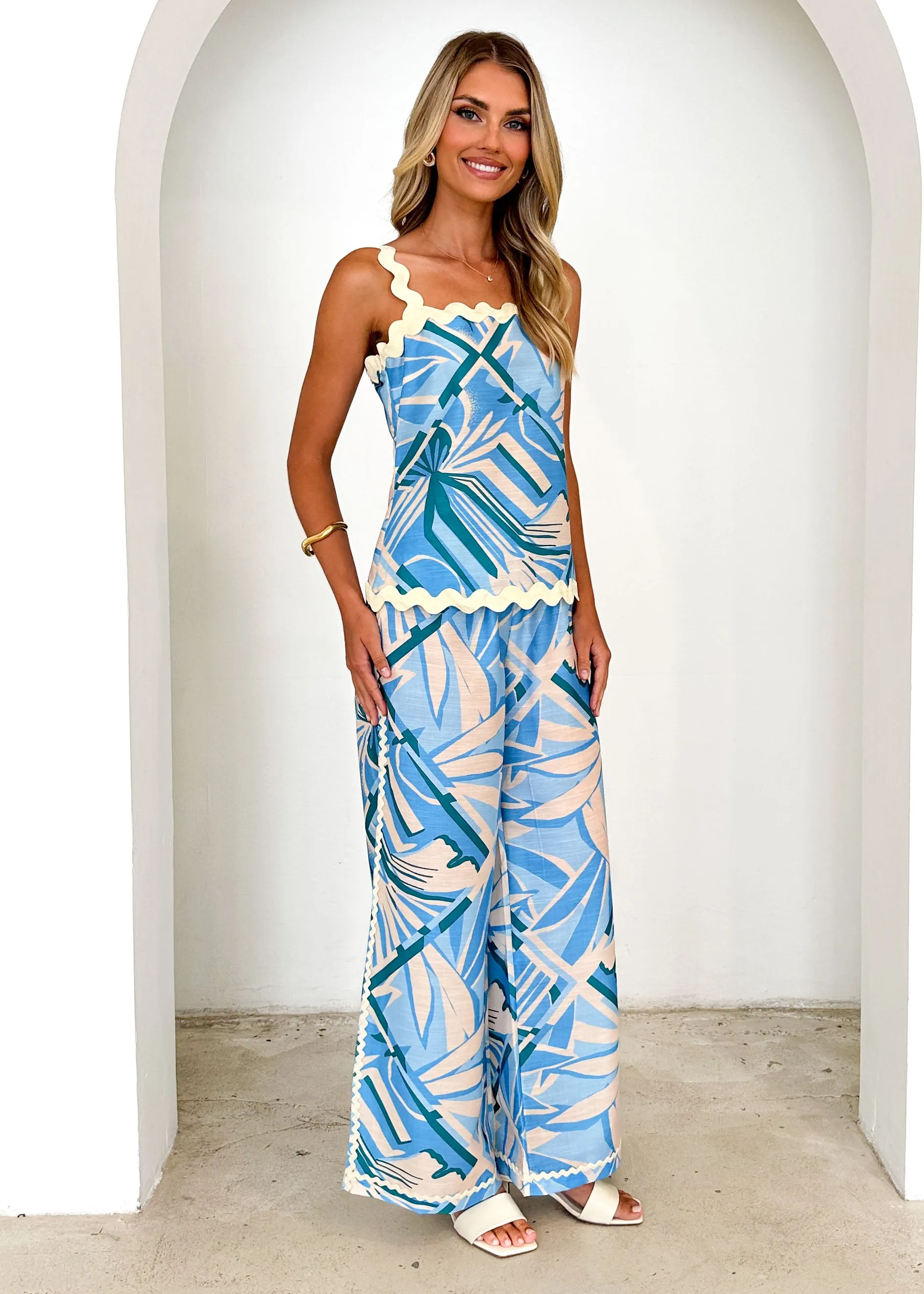 Coast Pants - Blue Abstract sold by Gingham & Heels product image thumbnail 4