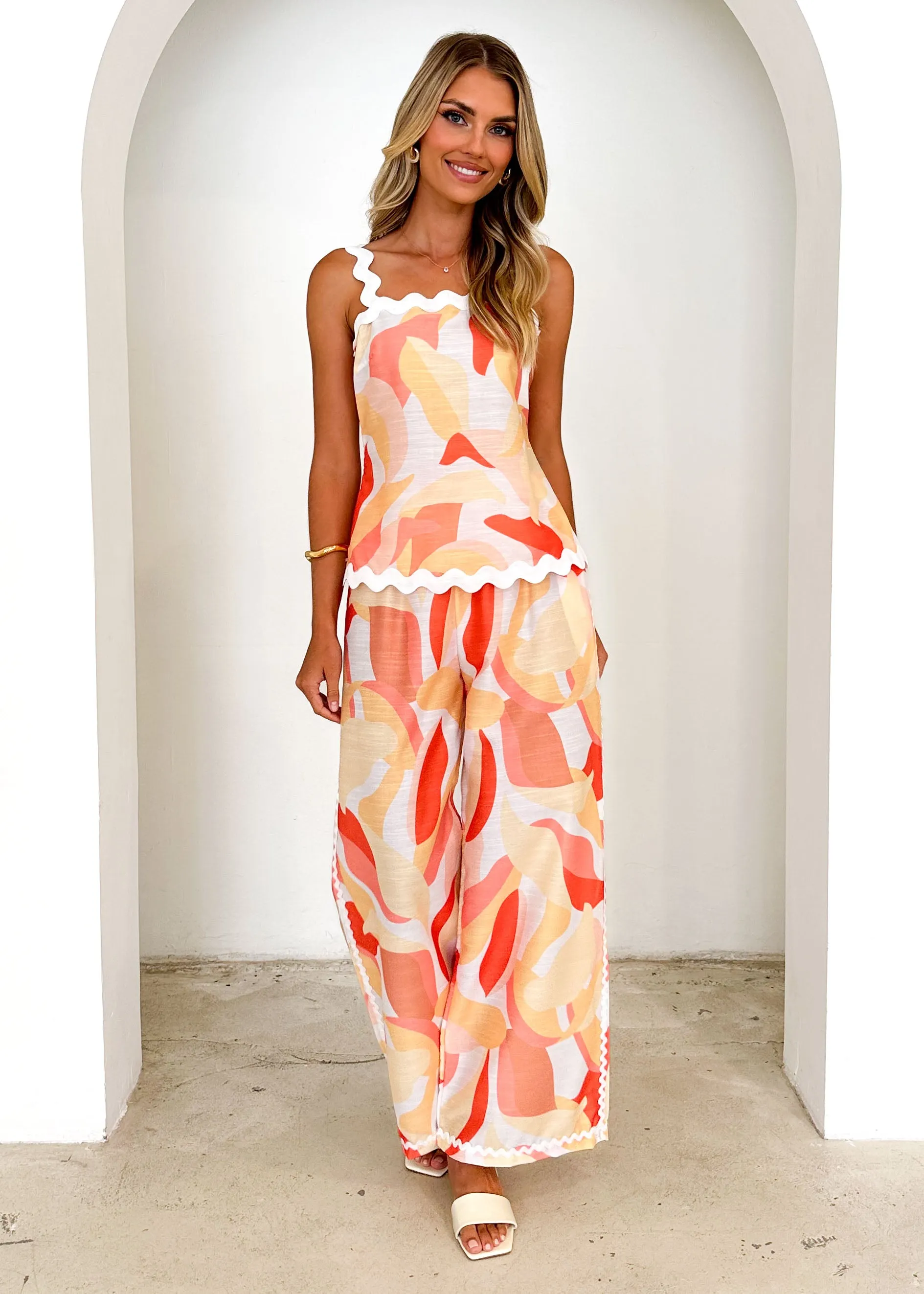 Coast Pants - Peach Abstract sold by Gingham & Heels product image thumbnail 3